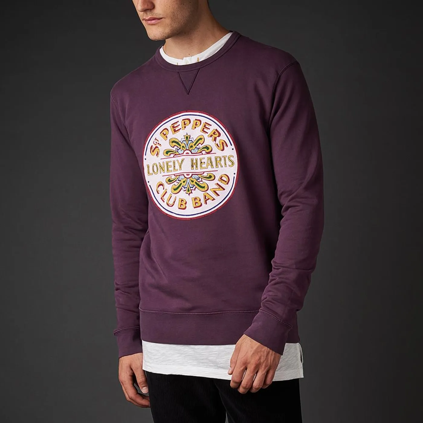 The Beatles Lonely Hearts Club Crew Purple Sweatshirt