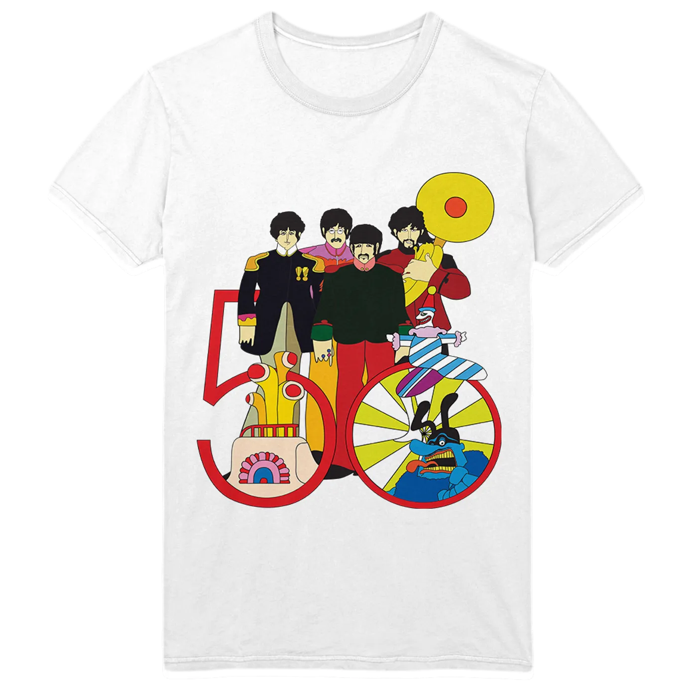 The Beatles Yellow Submarine 50th Anniversary White T-Shirt