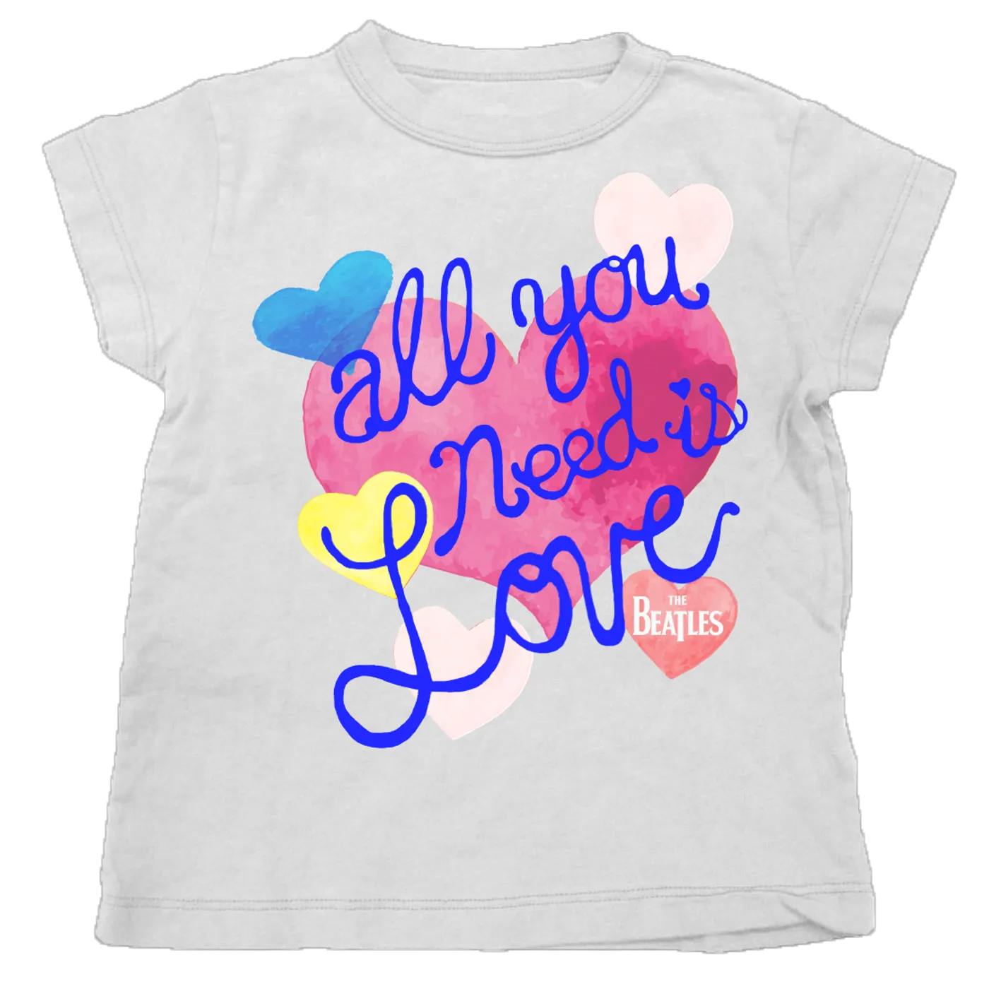 The Beatles All You Need Watercolor Hearts Youth T-Shirt