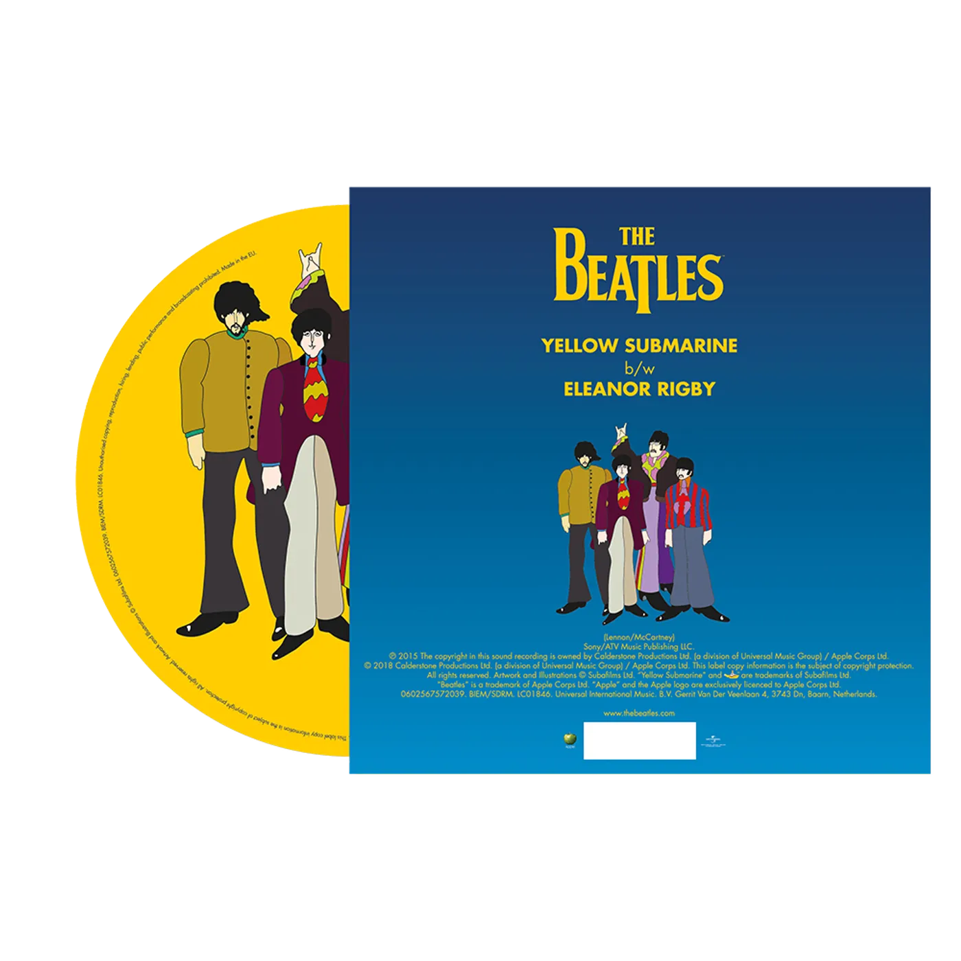The Beatles Limited Edition Yellow Submarine 50th Anniversary 7” Picture Disc