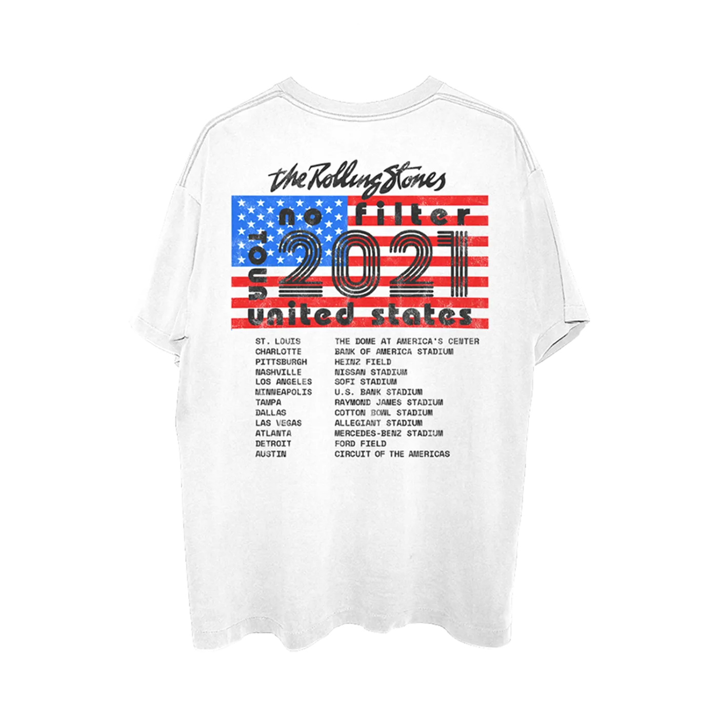The Rolling Stones No Filter 2021 Parking Lot White T-Shirt