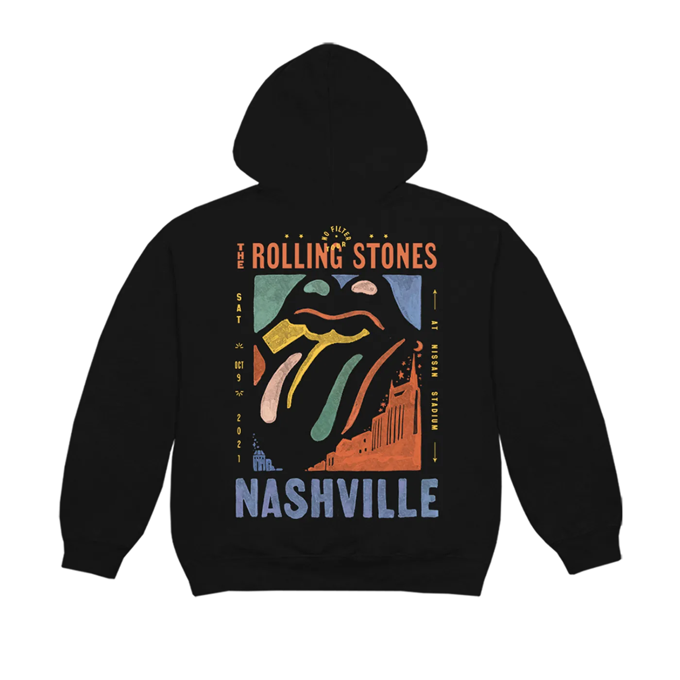 The Rolling Stones Nashville No Filter 2021 Tour Hoodie