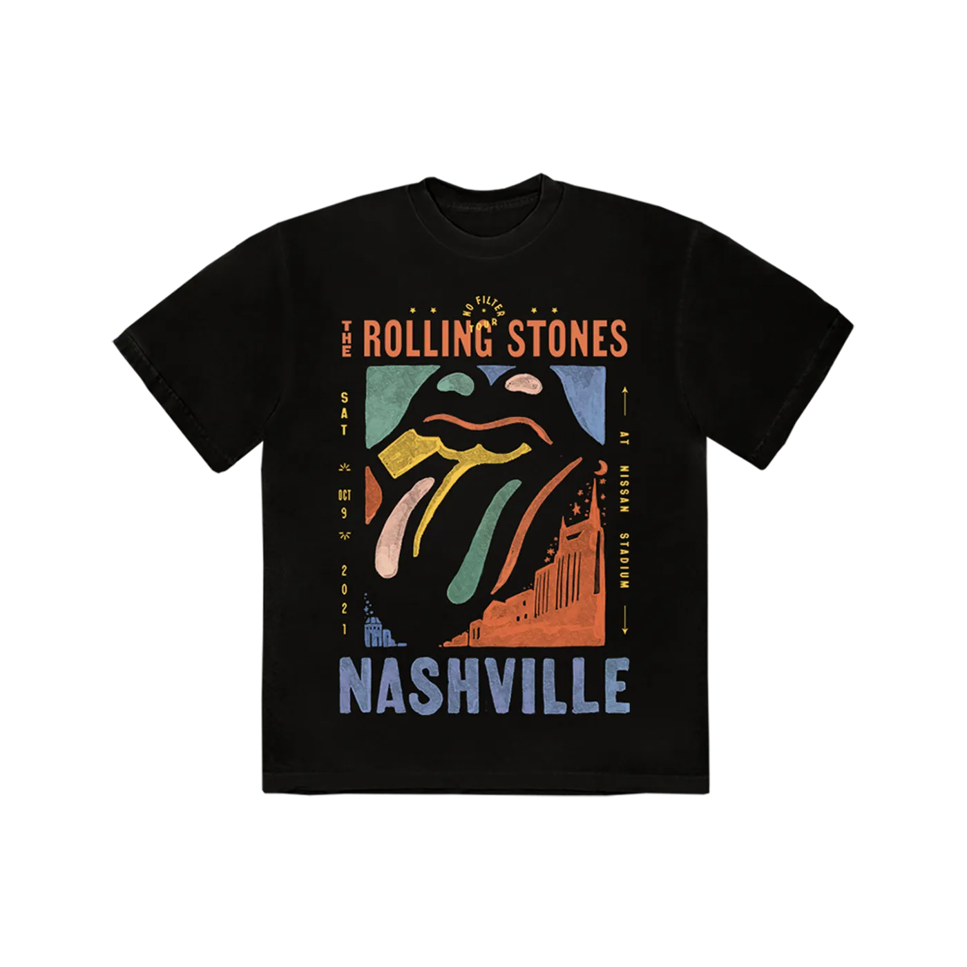 The Rolling Stones Nashville No Filter 2021 Tour T-Shirt