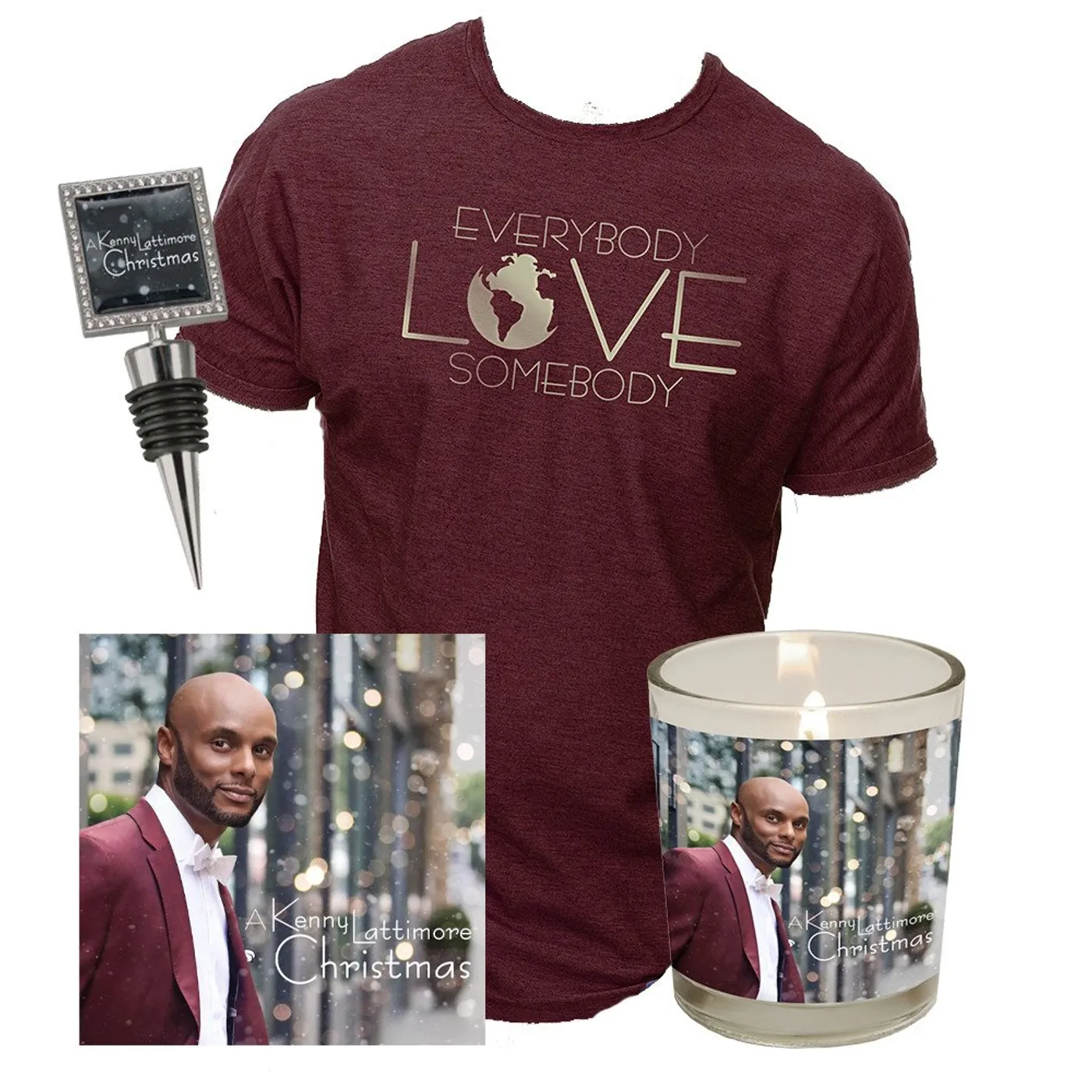 Kenny Lattimore CD, Candle, Tee, and Wine Stopper Fanpack