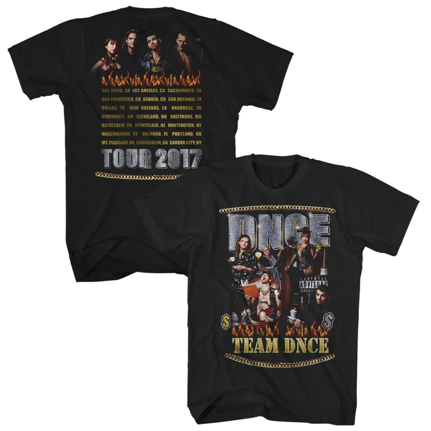 DNCE Black Photo Itinerary Tee