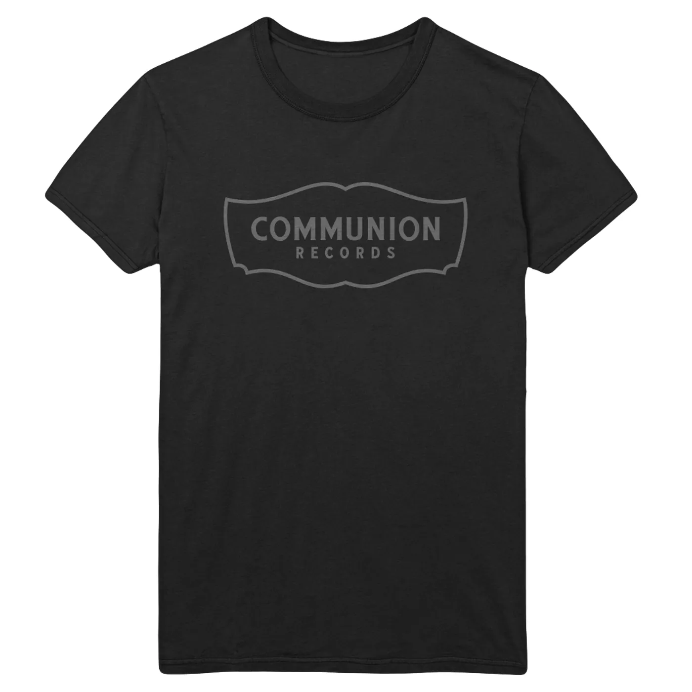 Communion Records Logo Tee Grey On Black