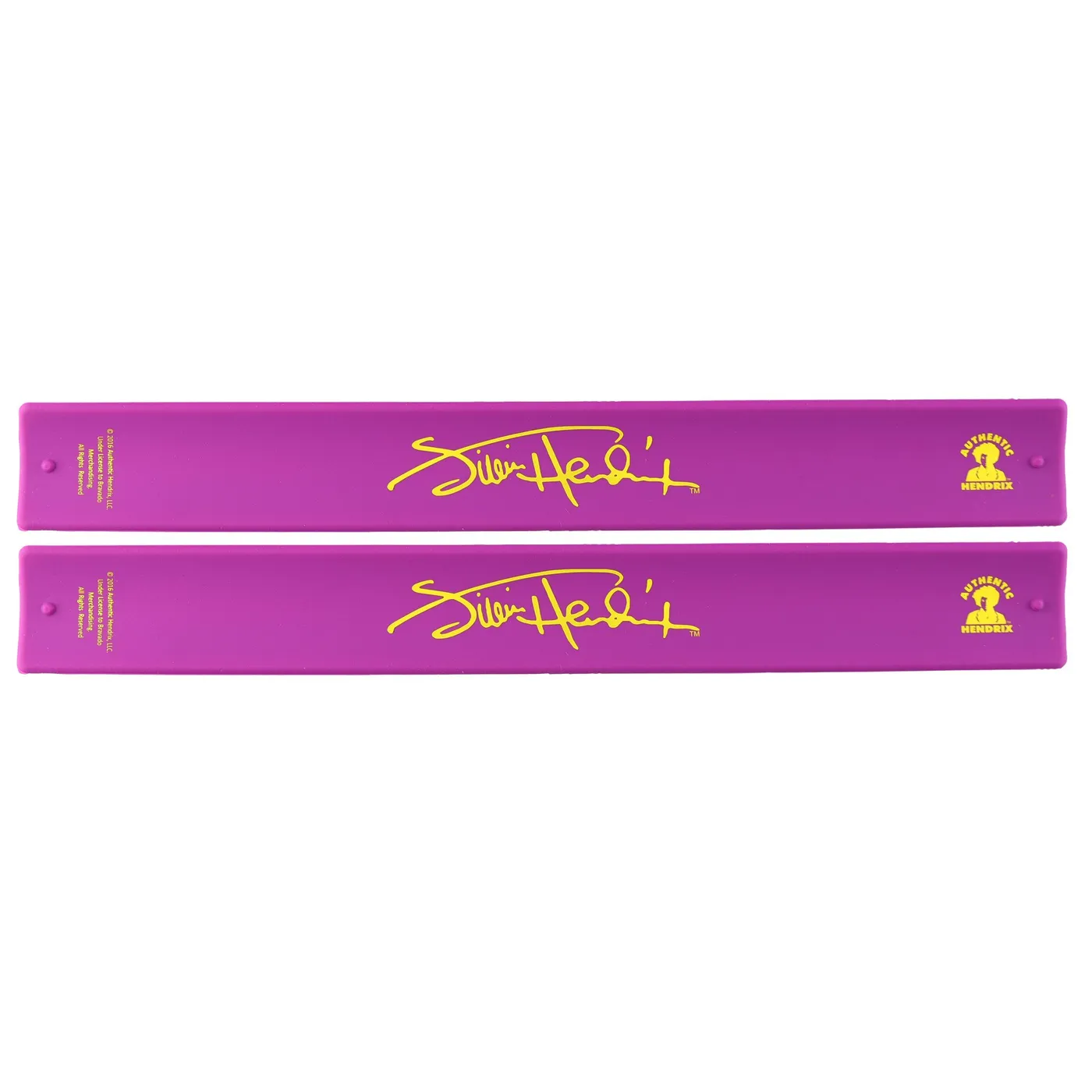 Jimi Hendrix Signature Logo Slap Bands (Purple With Yellow)