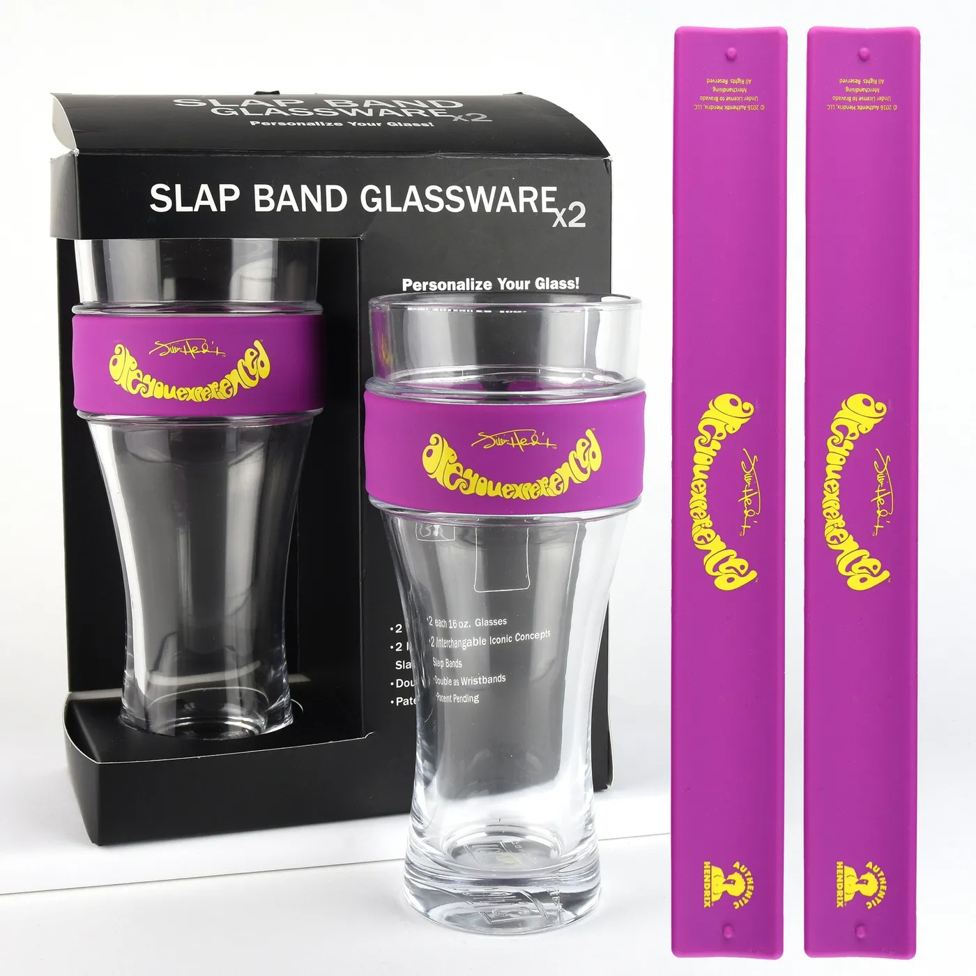 Jimi Hendrix Are You Experienced Slap Band Glassware (2 Pack)