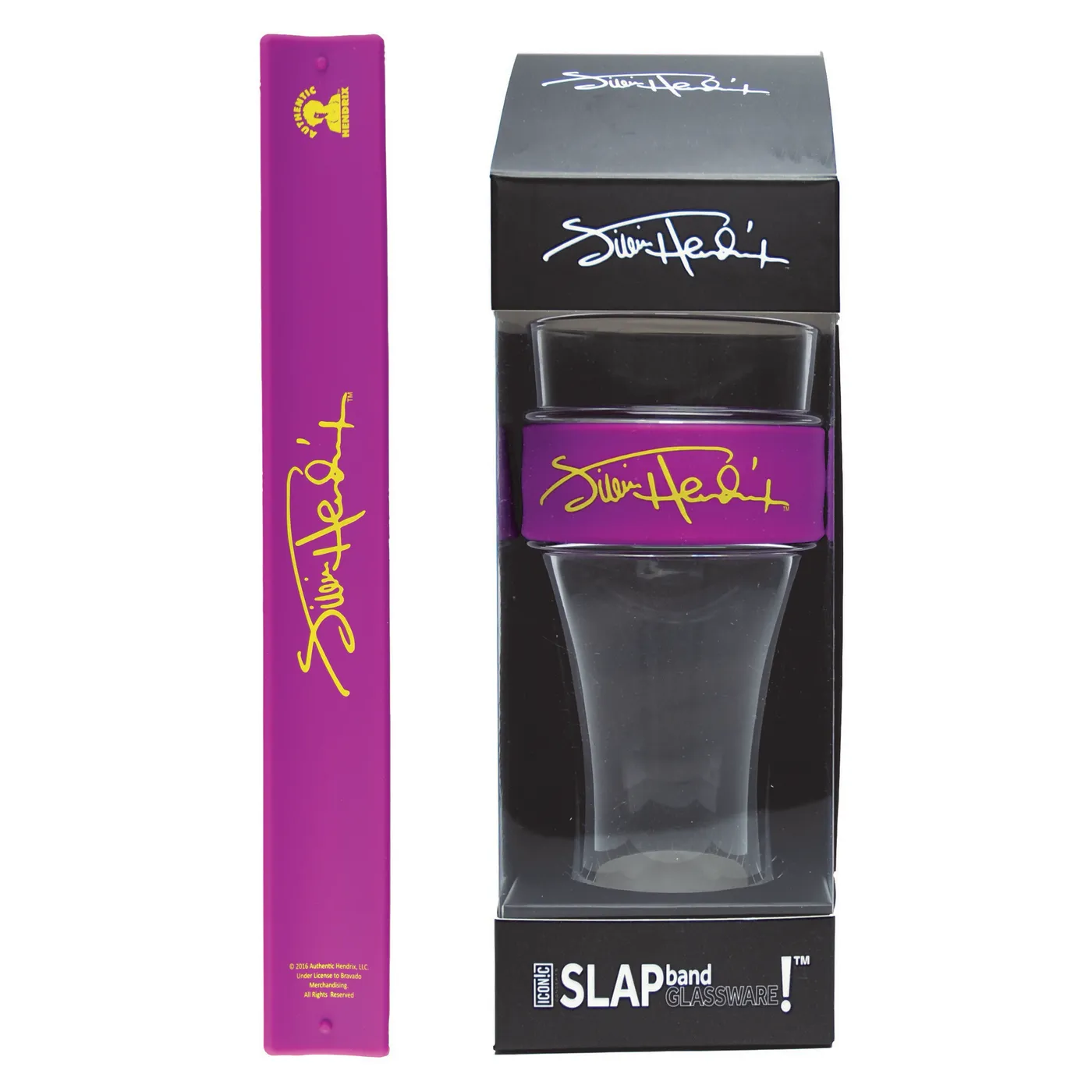 Jimi Hendrix Slap Band Signature Logo Glassware Purple (Single Pack)