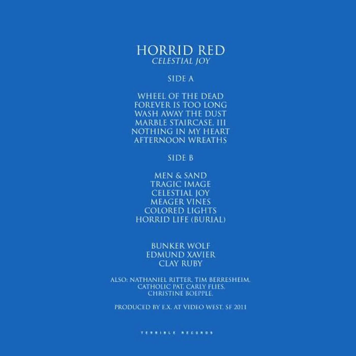 Terrible Records Horrid Red 'Celestial Joy' - LP (Vinyl)