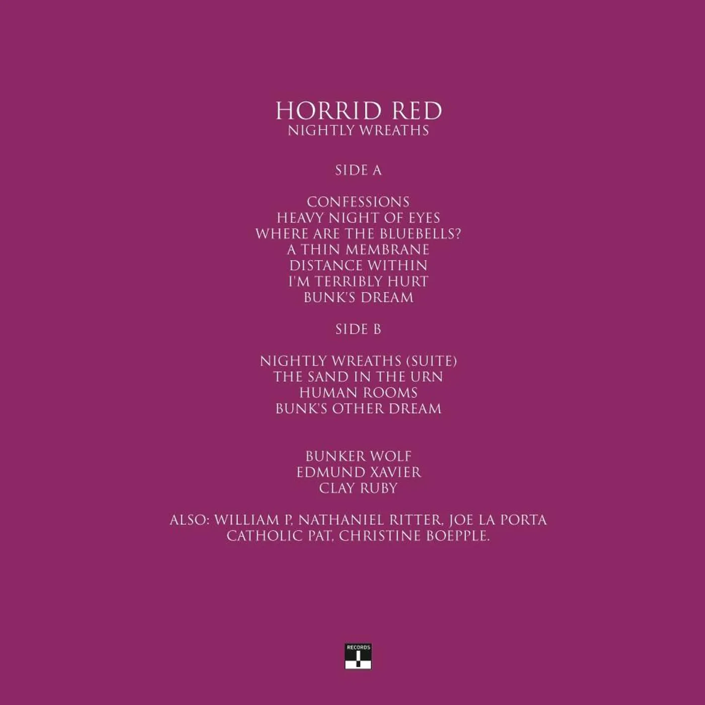 Terrible Records Horrid Red 'Nightly Wreaths' - LP (Vinyl)