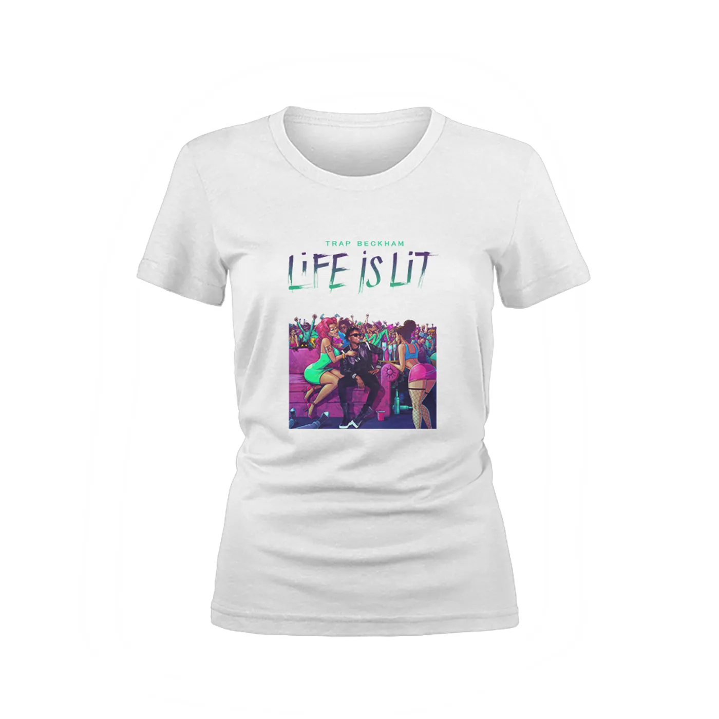 Trap Beckham Life Is Lit White T-Shirt (Womens)