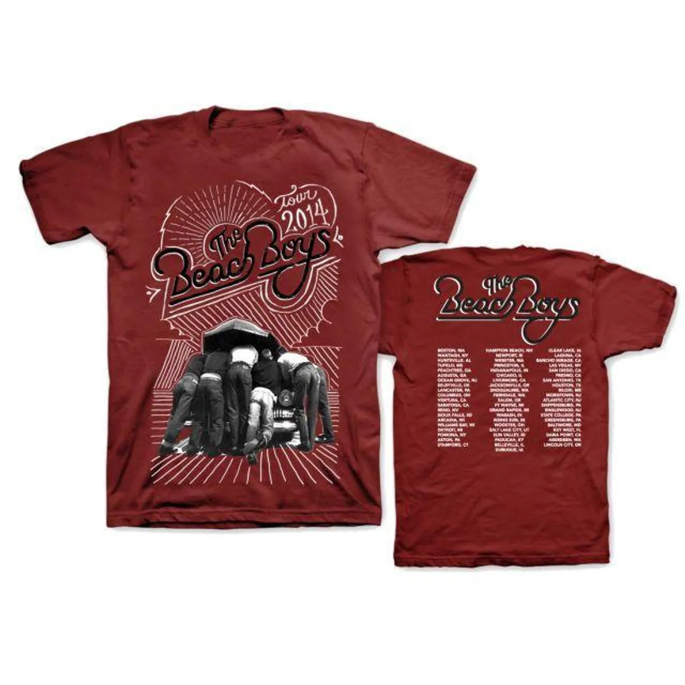 The Beach Boys Workers Tour T-Shirt Red