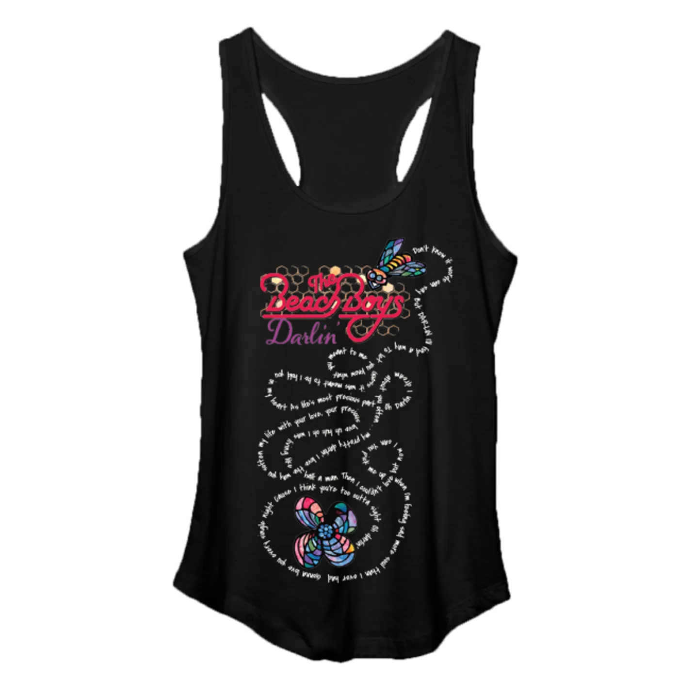 The Beach Boys Darlin Script Black Womens Tank