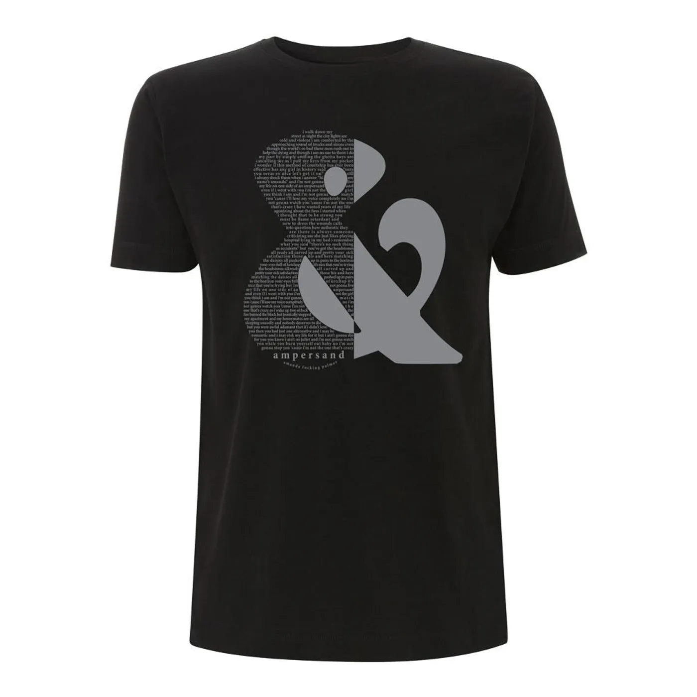 Amanda Palmer Ampersand Lyric T-Shirt - Silver Print - UNISEX