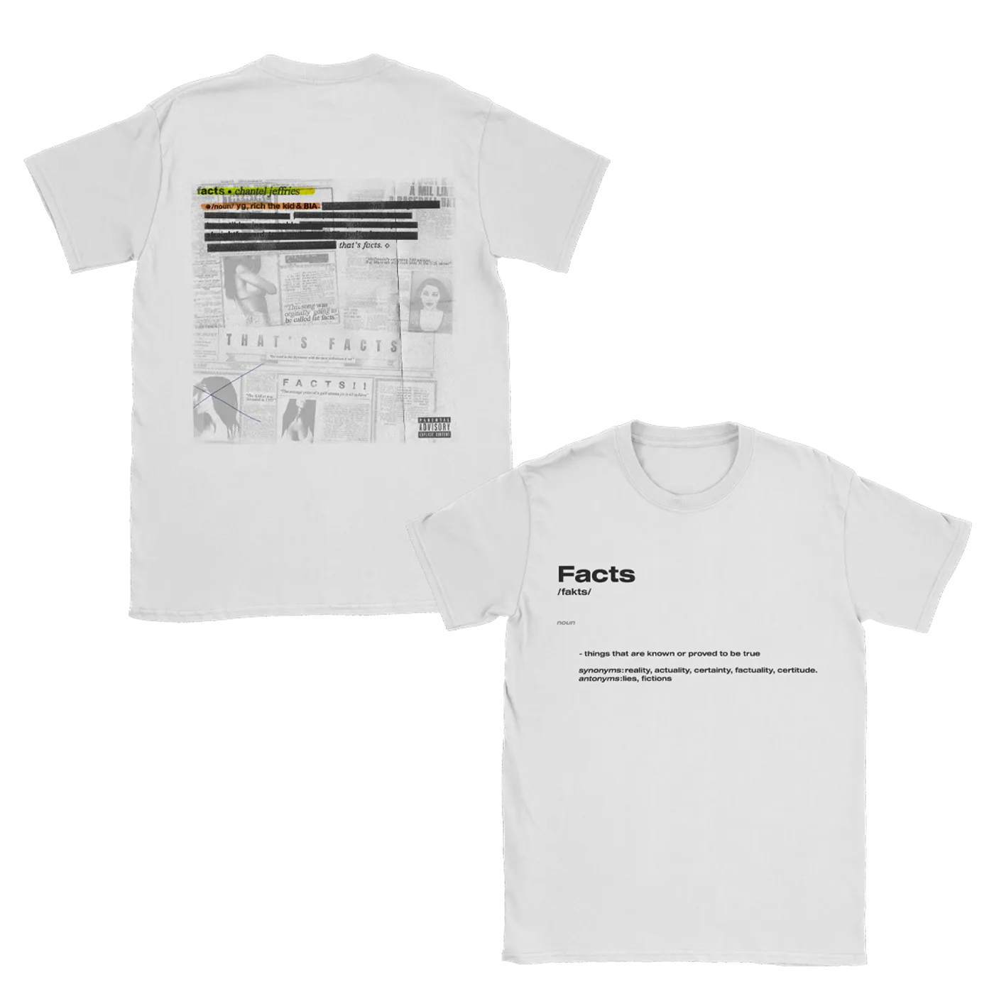 Chantel Jeffries Facts White T-Shirt