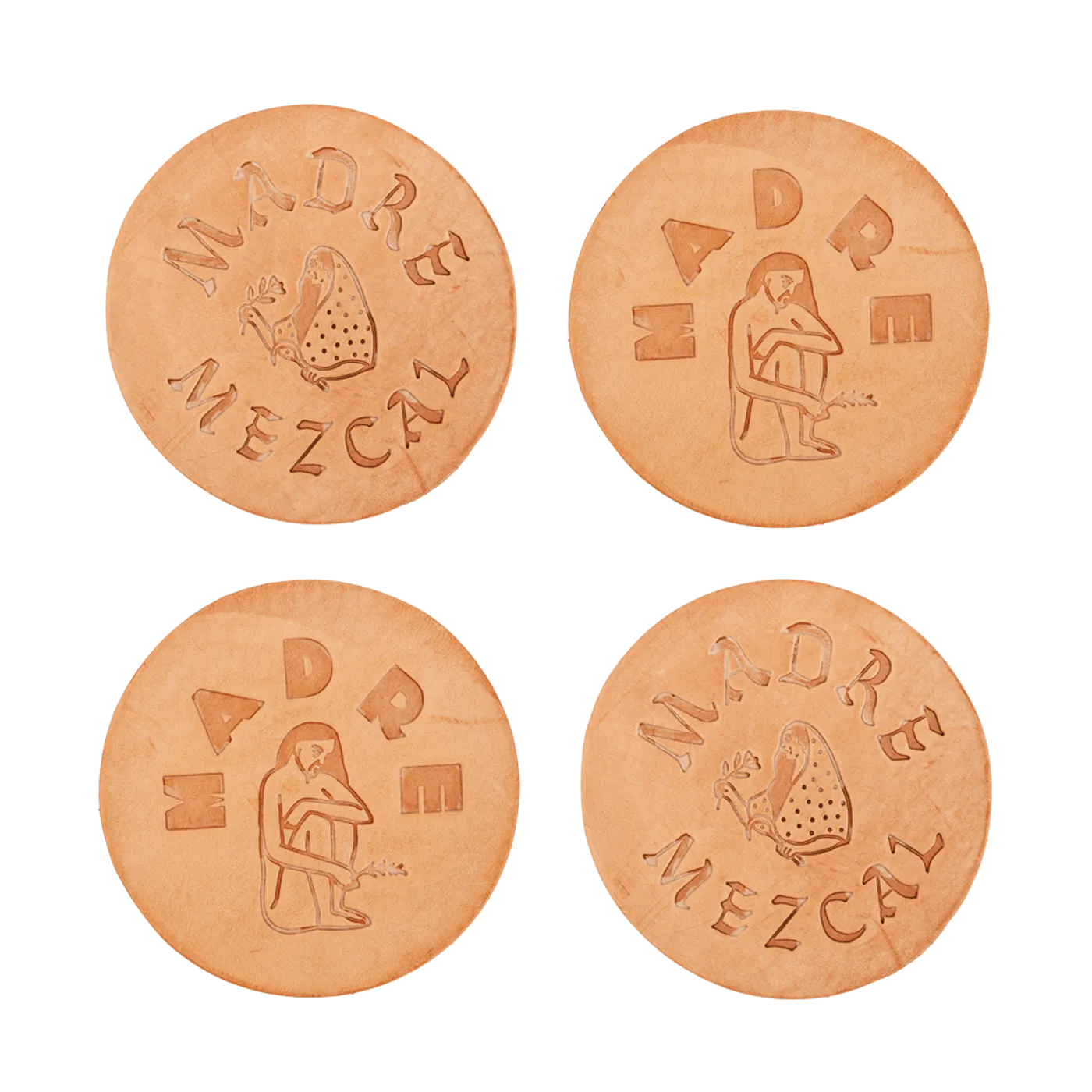 Madre Mezcal Madre Natural Leather Coasters