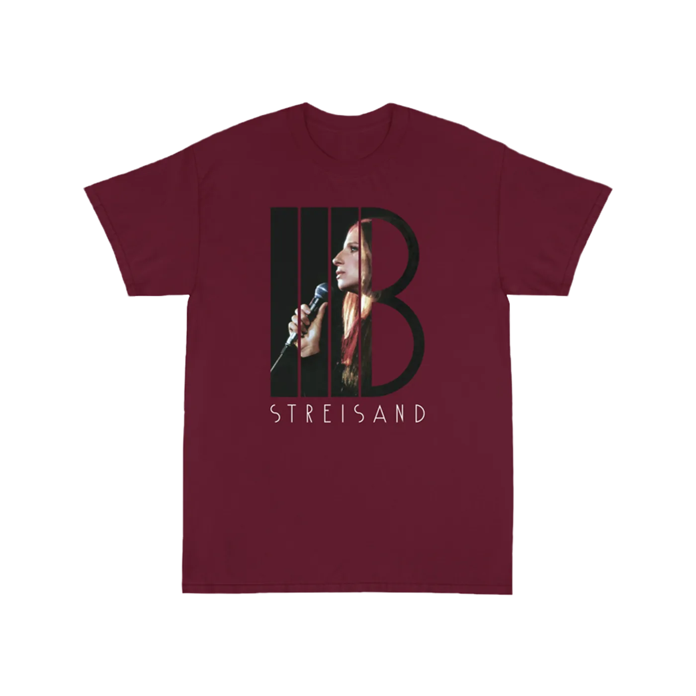 Barbra Streisand B Maroon T-Shirt