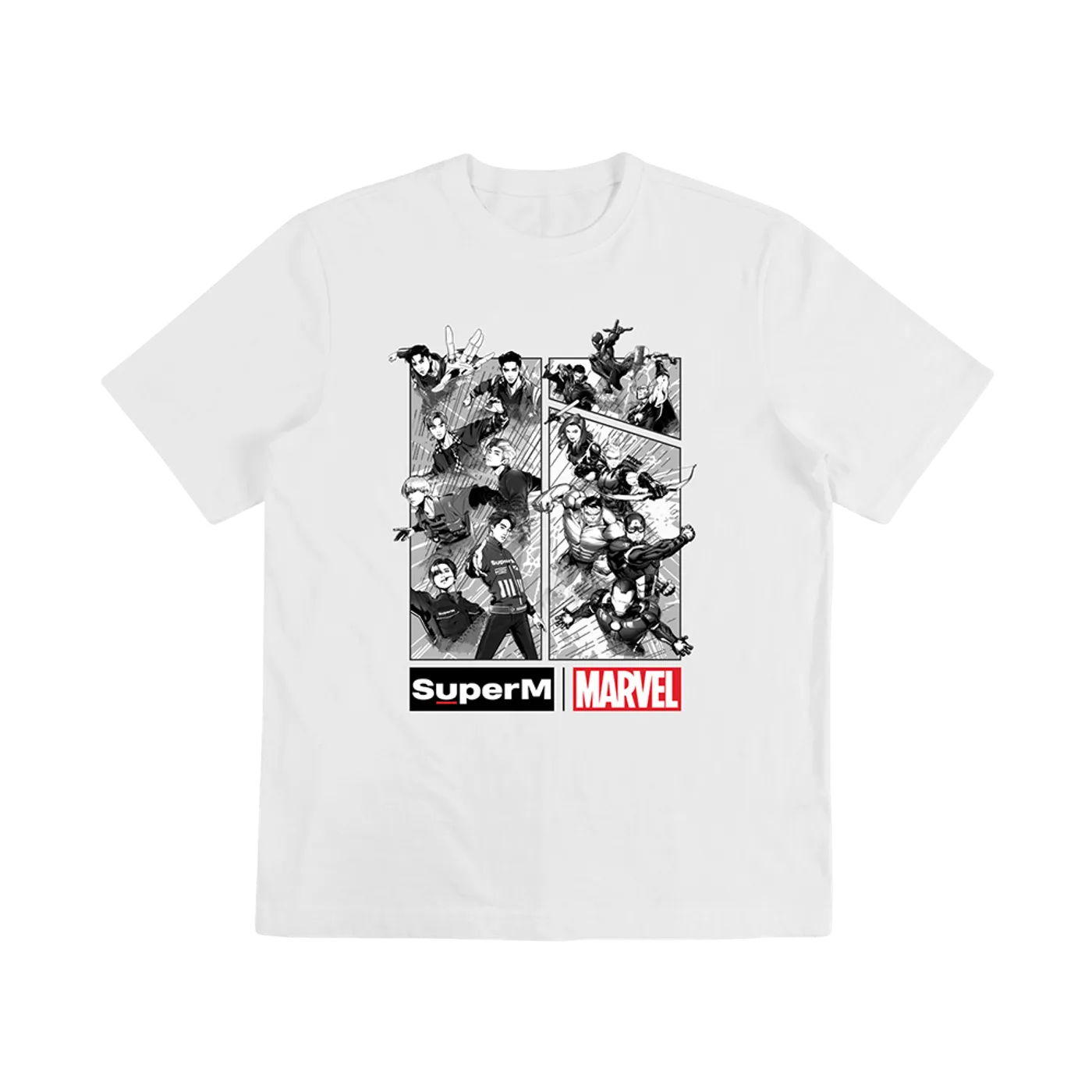 SuperM X MARVEL Cartoon Graphic T-Shirt