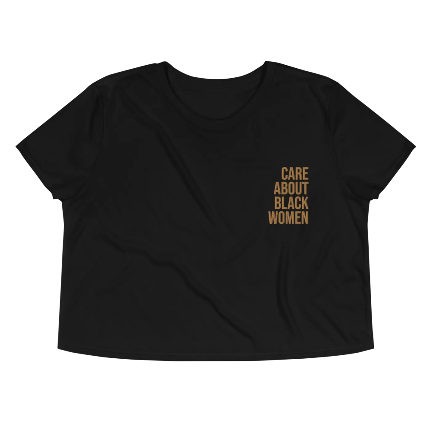 Melanie Charles Care About Black Embroidered Black Crop Top