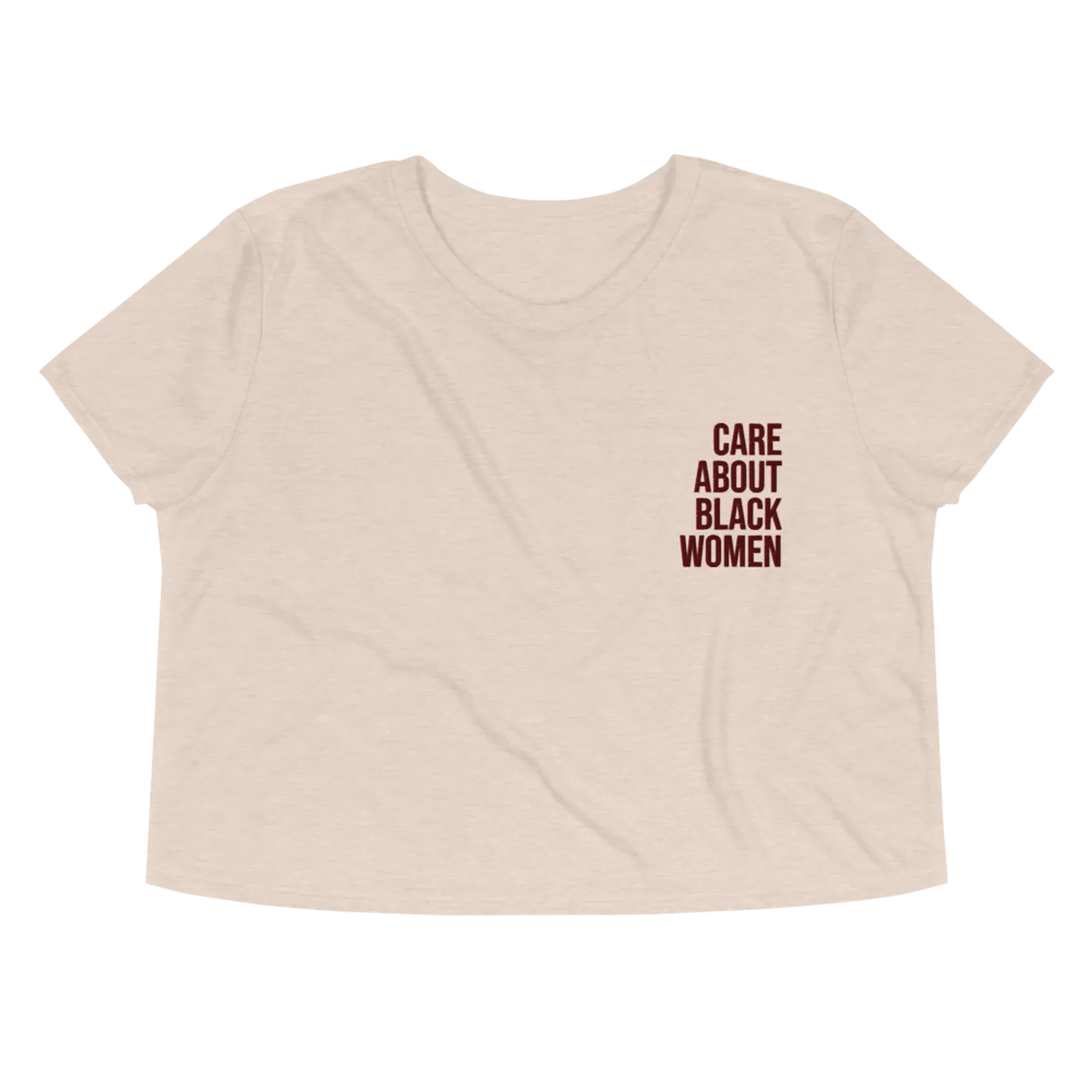 Melanie Charles Care About Black Embroidered Tan Crop Top