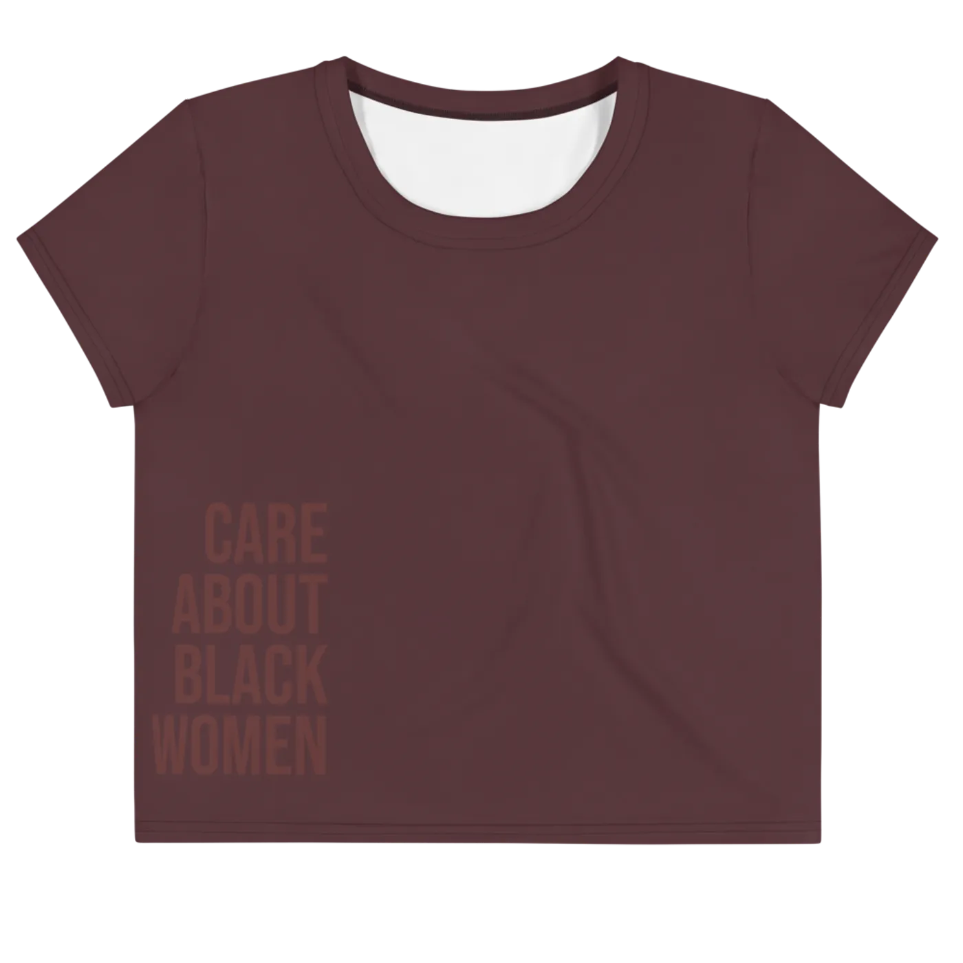Melanie Charles Care About Black Maroon Crop Top