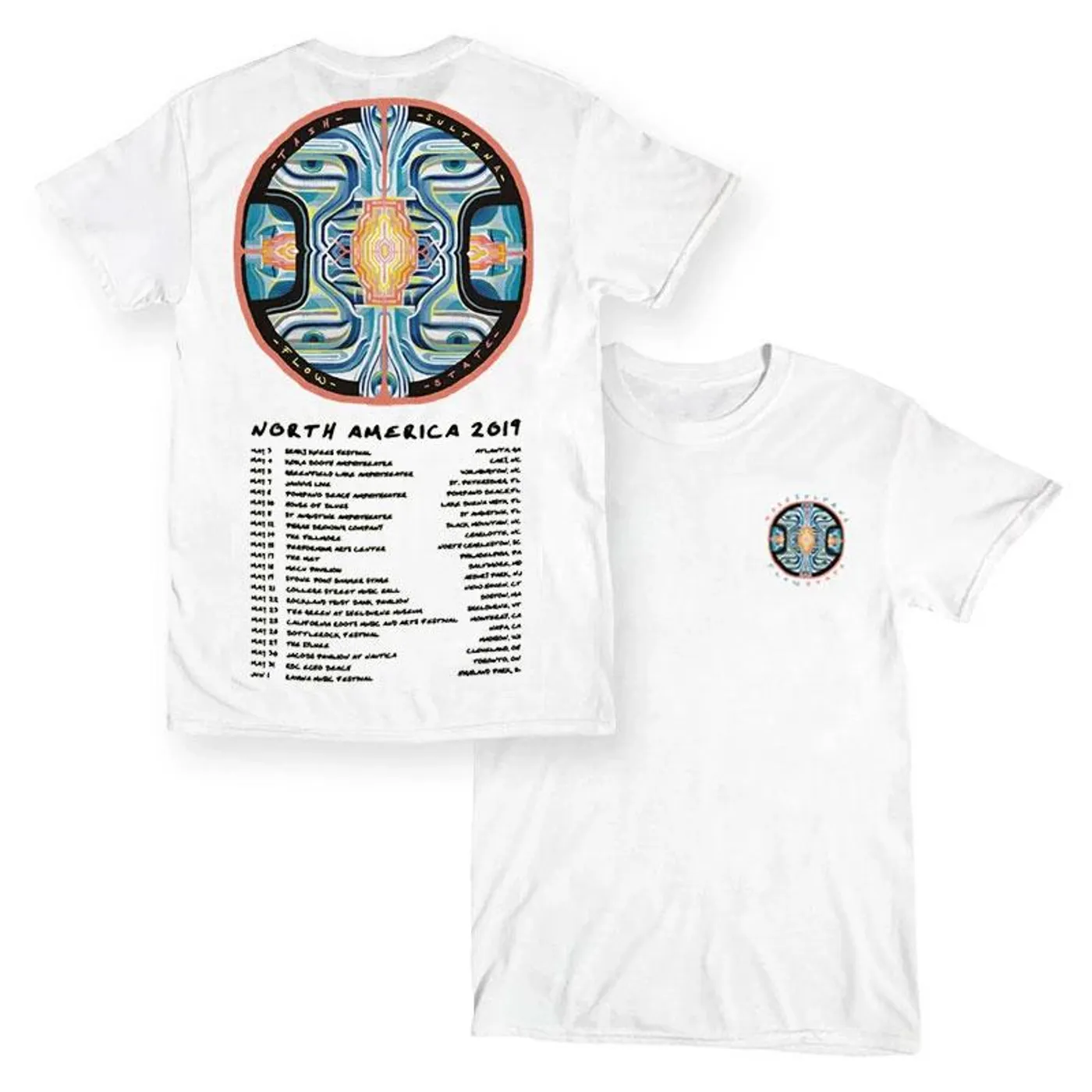 Tash Sultana FLOW STATE NORTH AMERICA 2019 TOUR WHITE TEE SHIRT