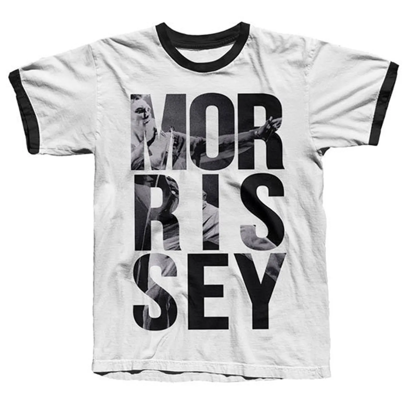 Morrissey Kick Lettering Ringer Tee White / Black