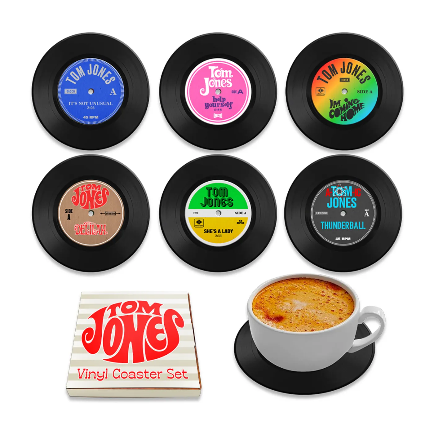 Tom Jones VINYL COASTER SET