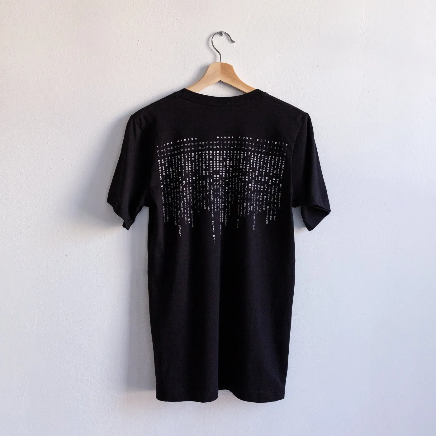 Hippo Campus TOUR T-SHIRT (WHITE PRINT) :: XXL ONLY