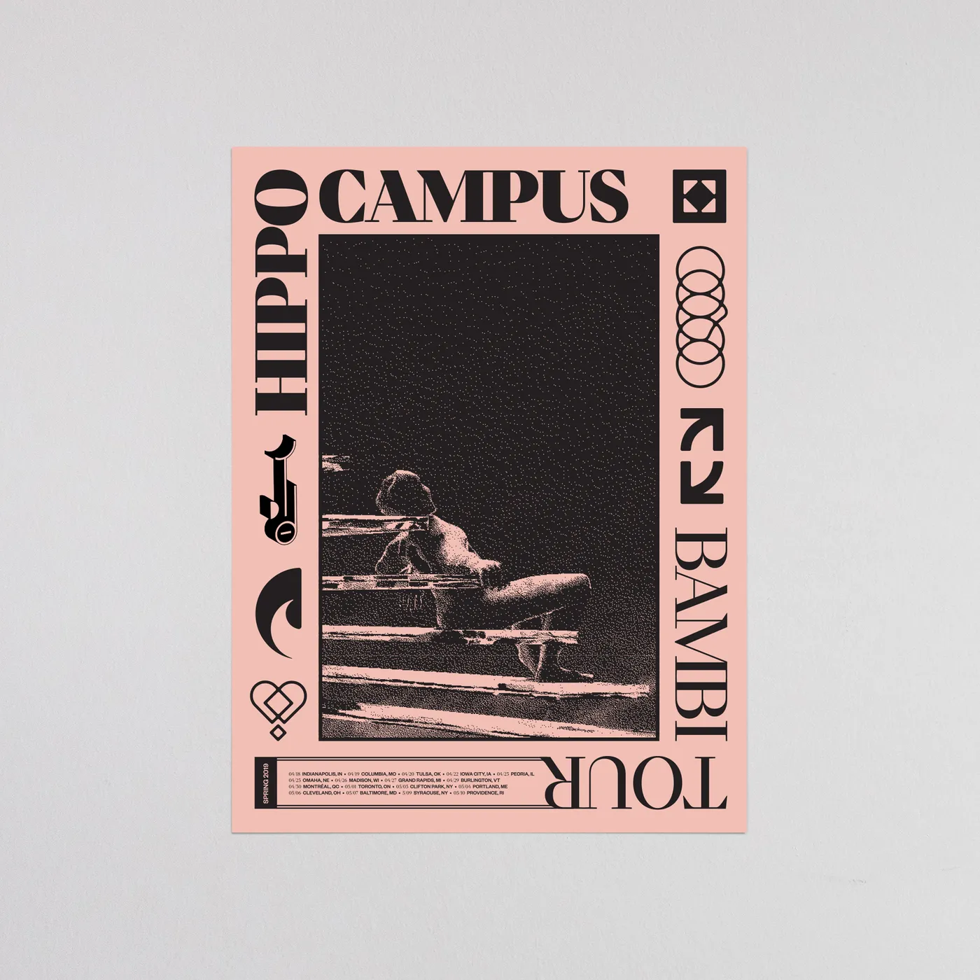 Hippo Campus BAMBI TOUR POSTER SPRING 2019 SIGNED