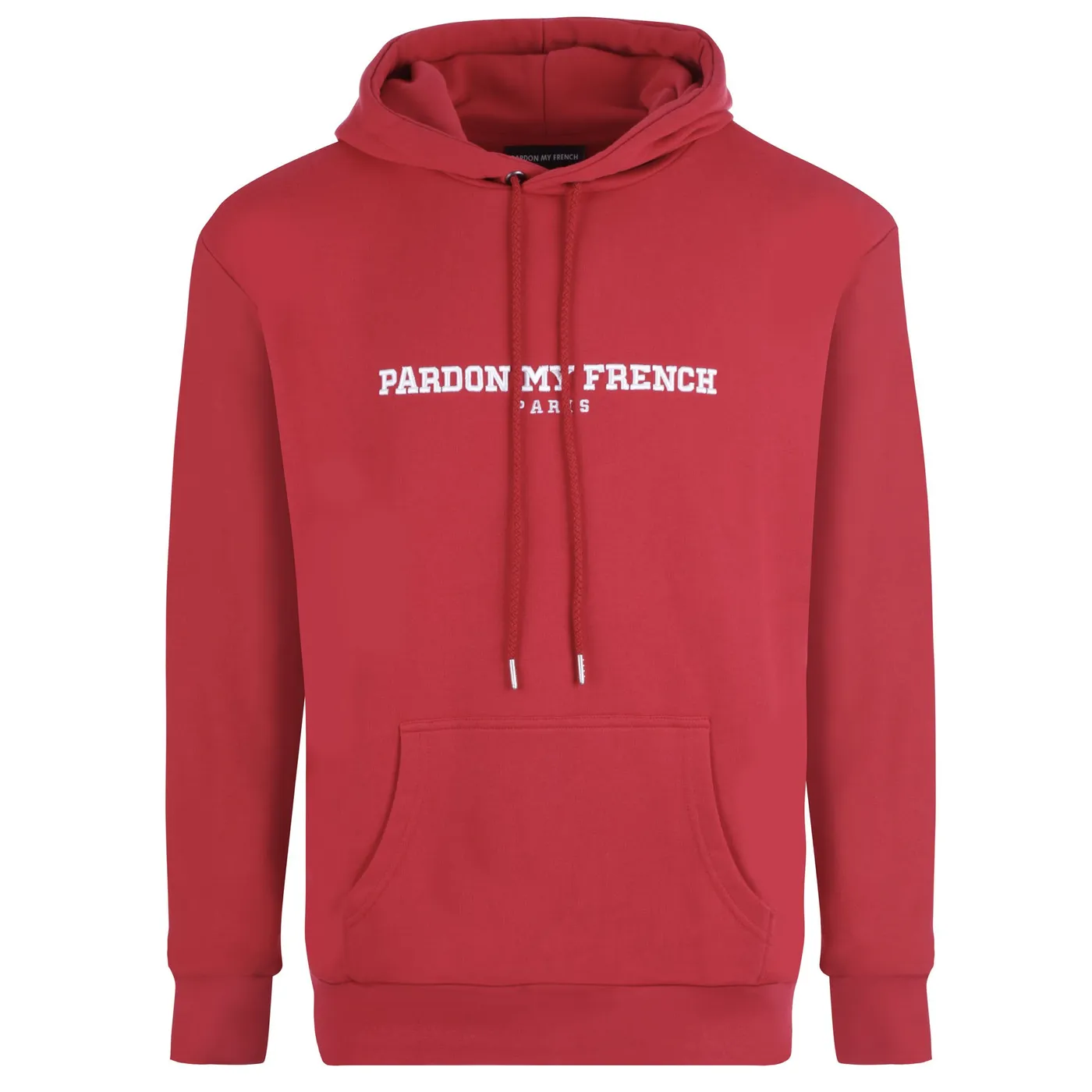 Pardon My French HOODIE PARIS EDITION RED WITH WHITE EMBROIDERY