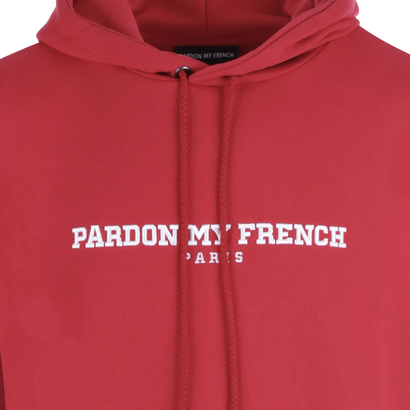 Pardon My French HOODIE PARIS EDITION RED WITH WHITE EMBROIDERY