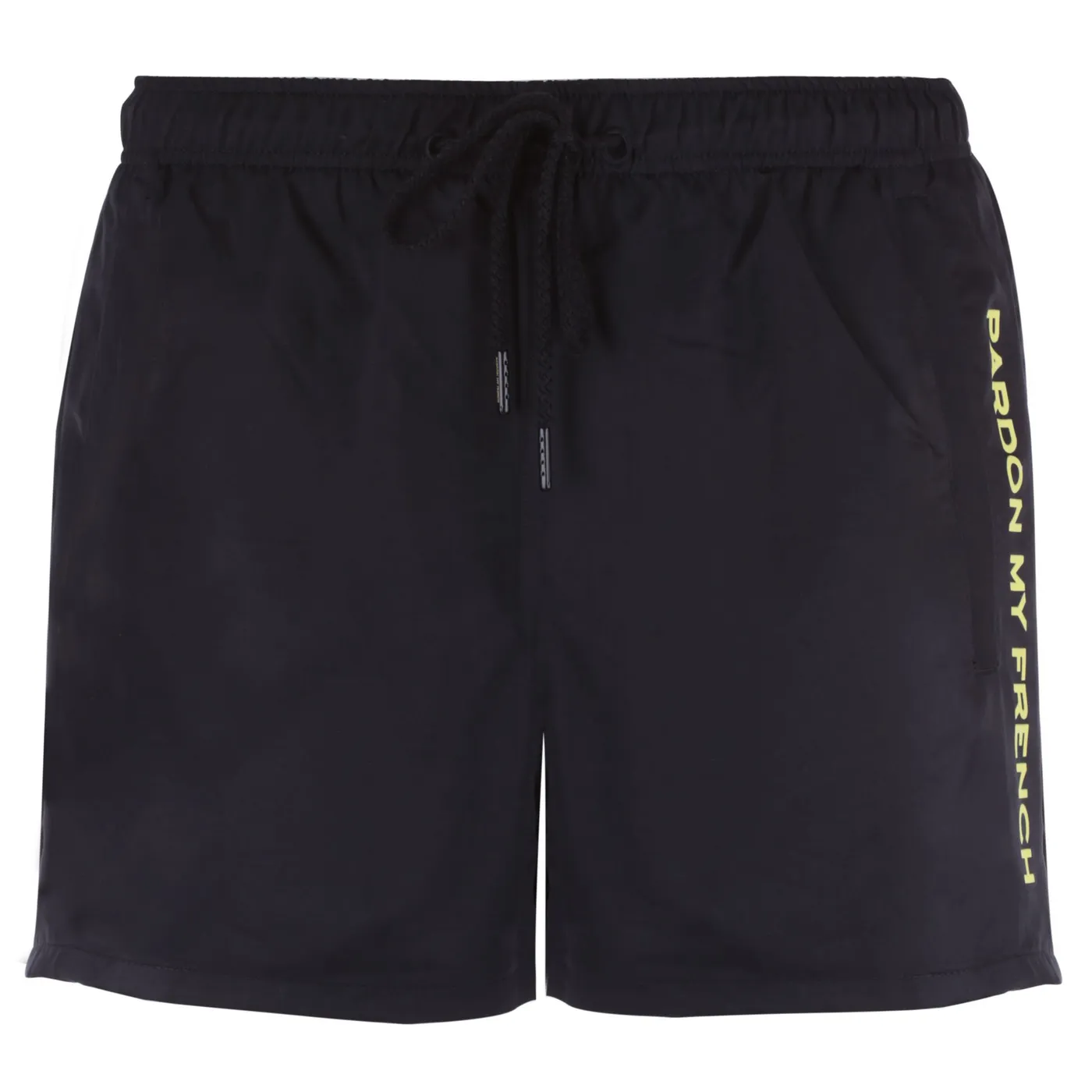 Pardon My French SWIM TRUNK SIGNATURE PMF  BLACK + LEMON PRINT