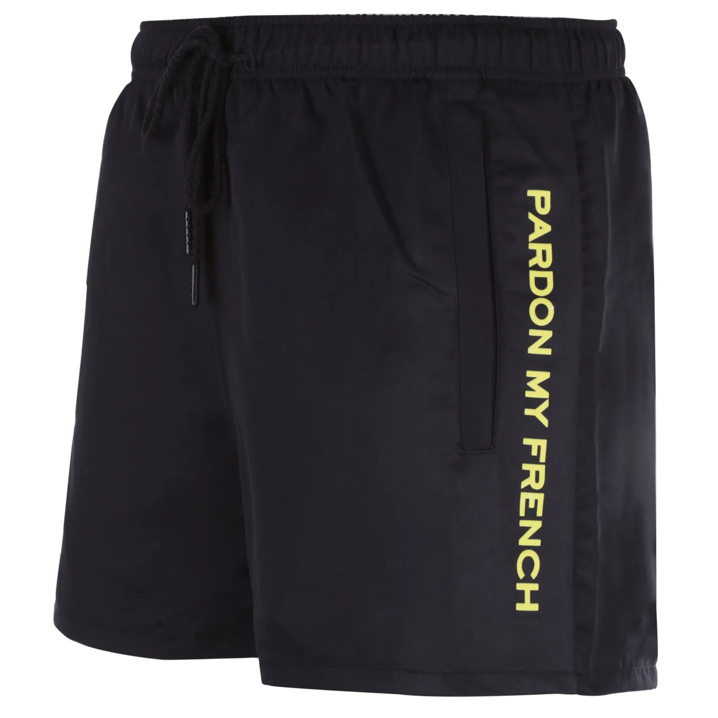 Pardon My French SWIM TRUNK SIGNATURE PMF  BLACK + LEMON PRINT