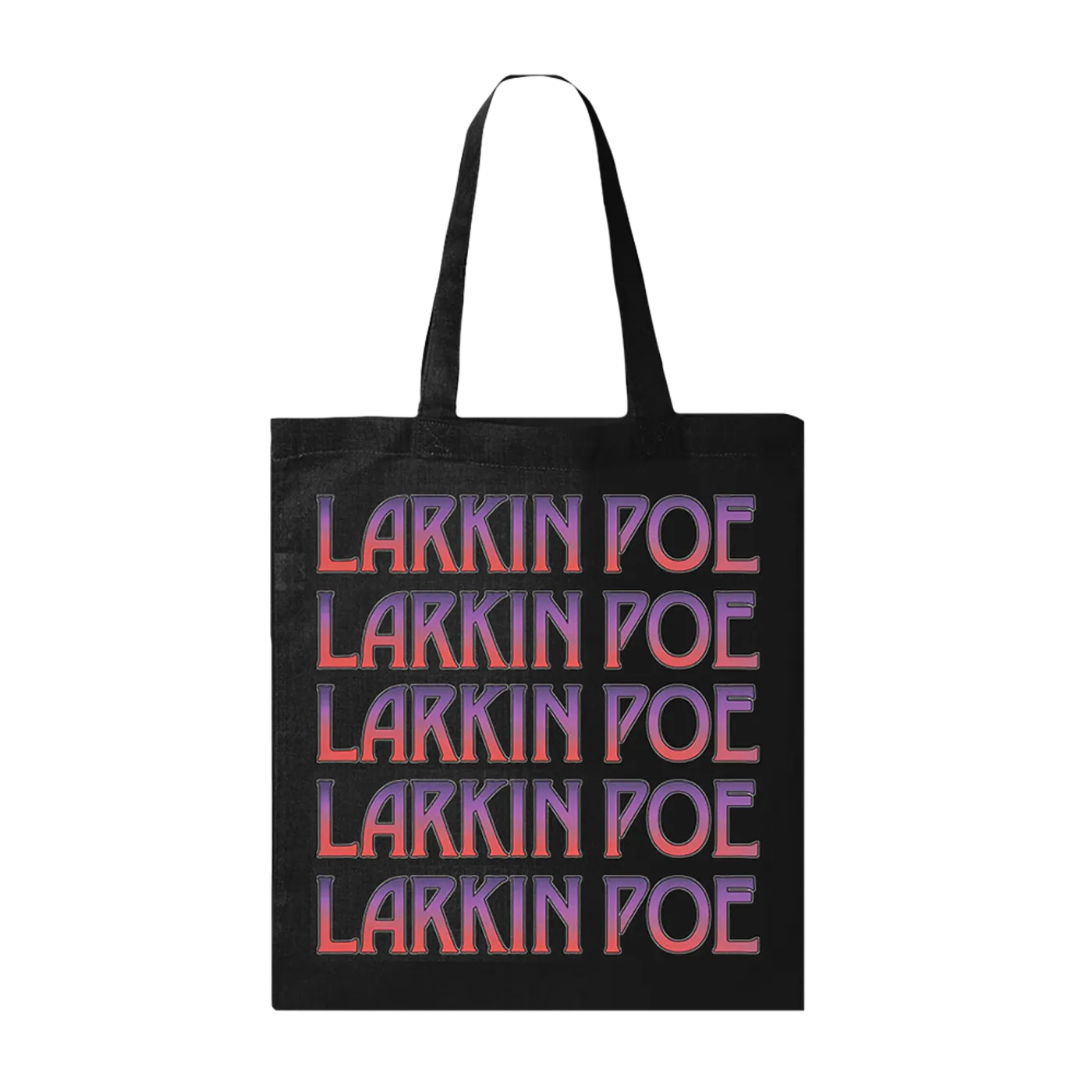 Larkin Poe REPEAT LOGO BLACK TOTE BAG