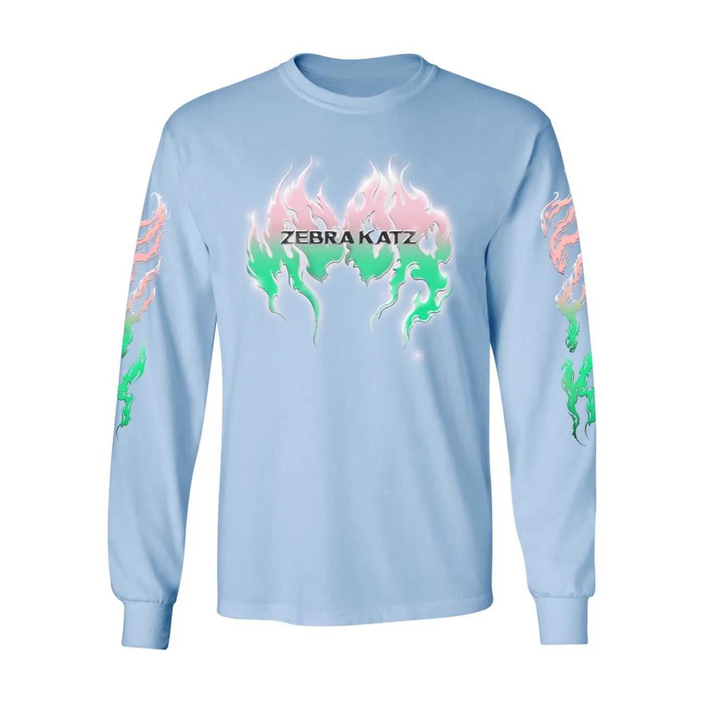 ZEBRA KATZ FLAME BLUE LONG SLEEVE T-SHIRT