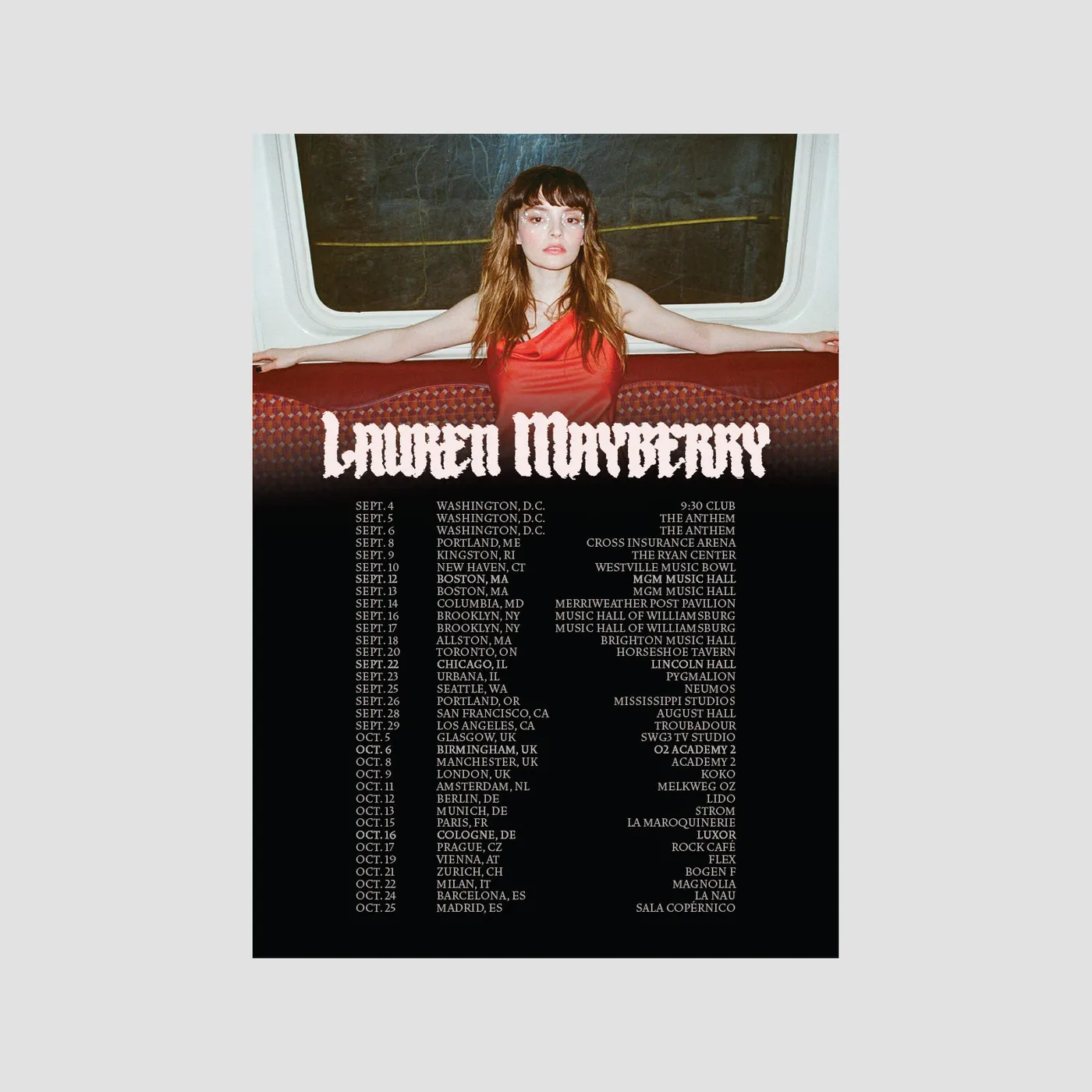 Lauren Mayberry 2023 Tour Poster (A3)
