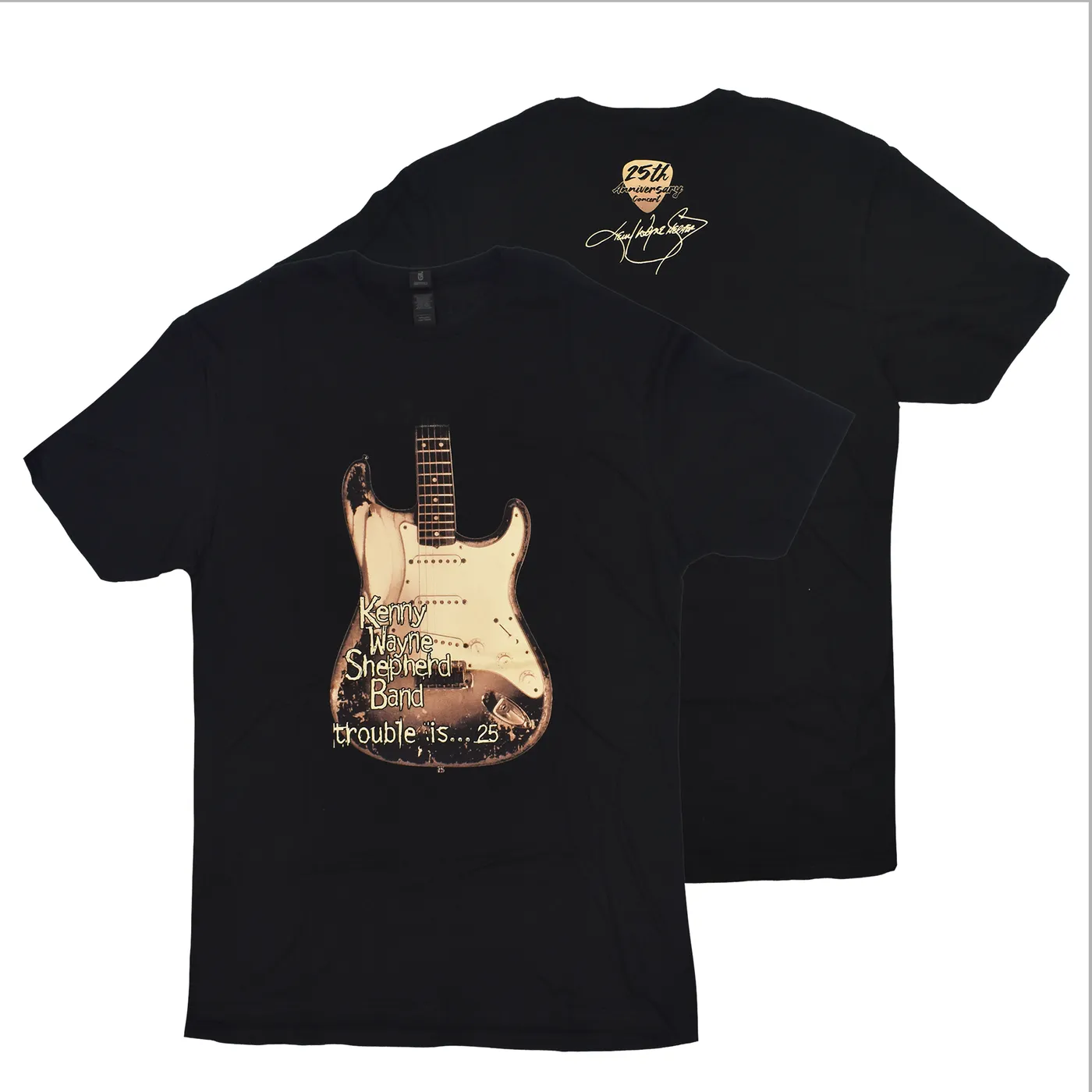 Kenny Wayne Shepherd TROUBLE IS 25 (BROWN GUITAR) BLACK T-SHIRT