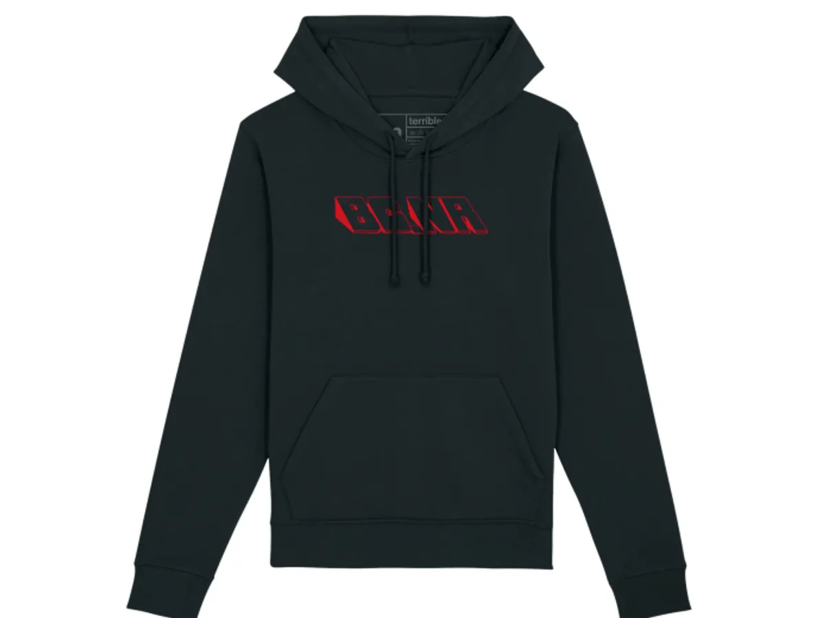 riu Rちゃん Flora logo knit hoodie ブラック Flora logo knit hoodie – Riu