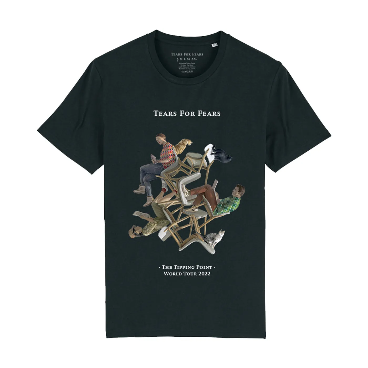 Tears For Fears THE TIPPING POINT SPIRAL TOUR 2022 BLACK TEE