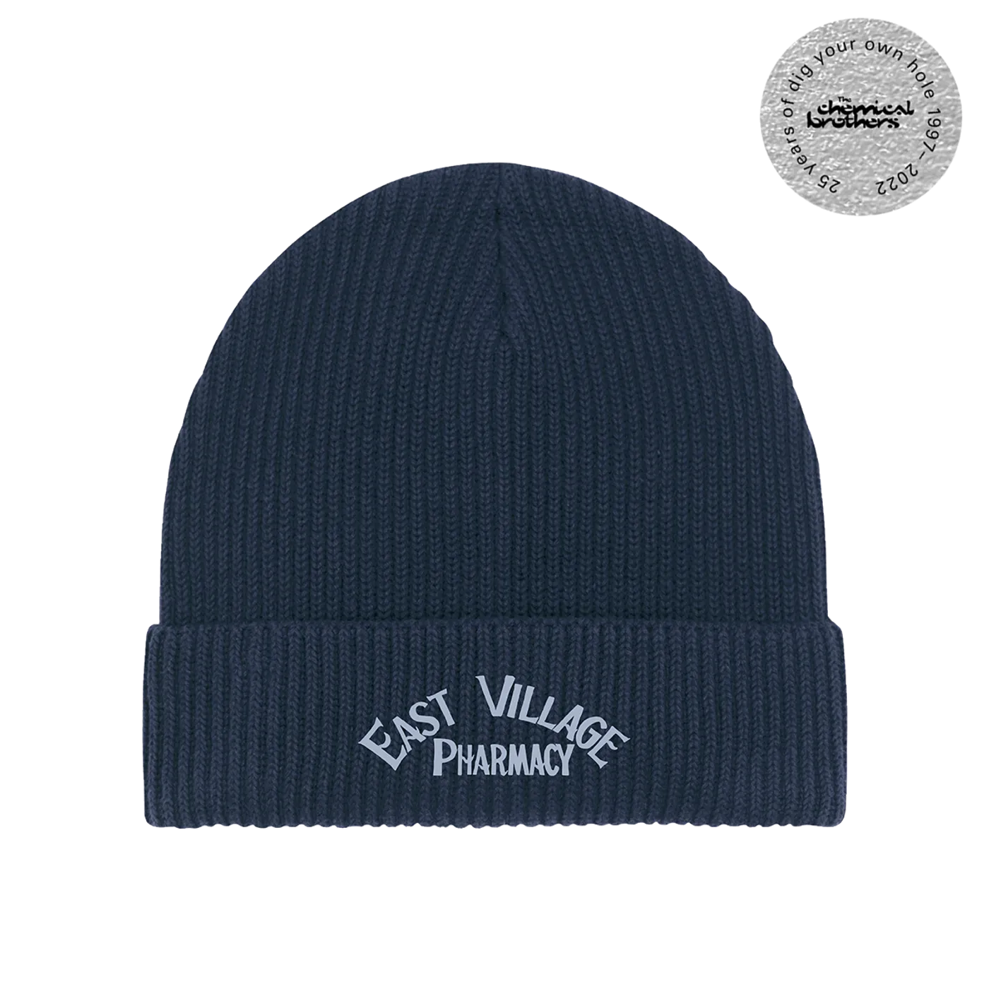 The Chemical Brothers EAST VILLAGE PHARMACY NAVY BEANIE