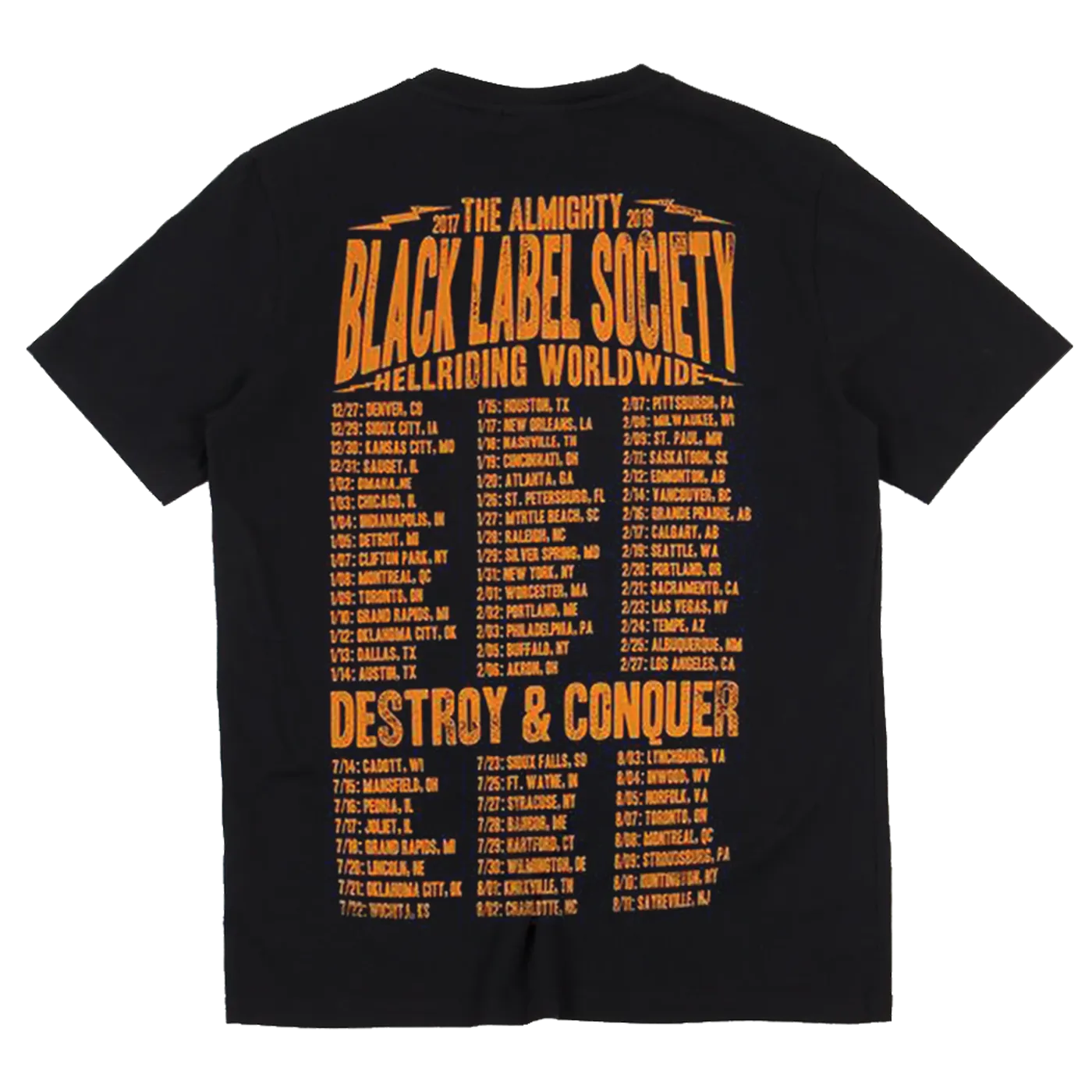 Black Label Society Hell Riding Worldwide Mens Tee