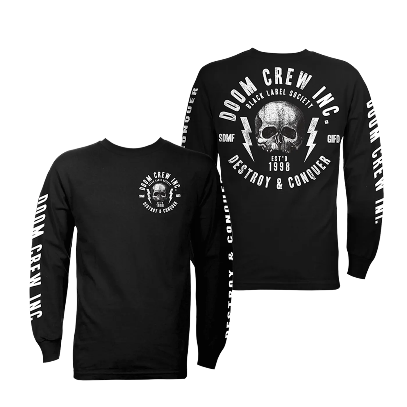 Black Label Society Doom Crew Inc. Destroy & Conquer Black Longsleeve Tee