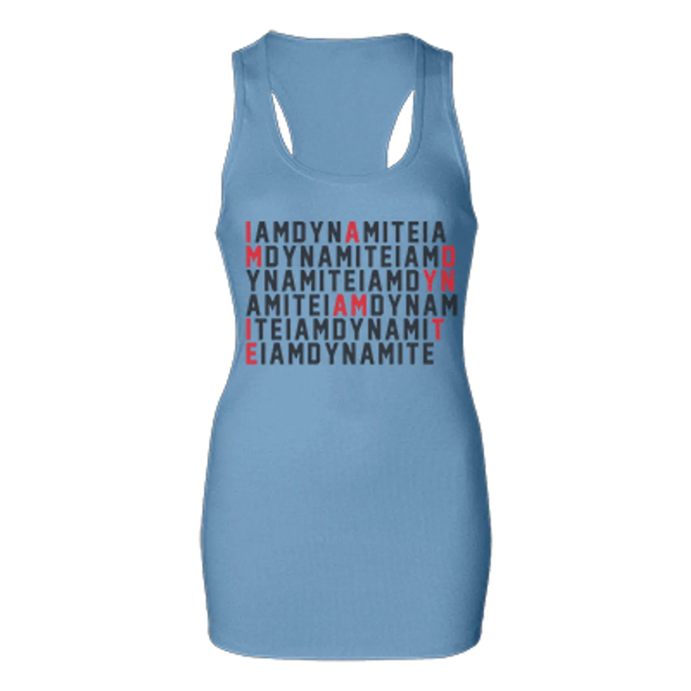 I Am Dynamite - Letters Ladies Racerback Tank (Last One- size XL!)