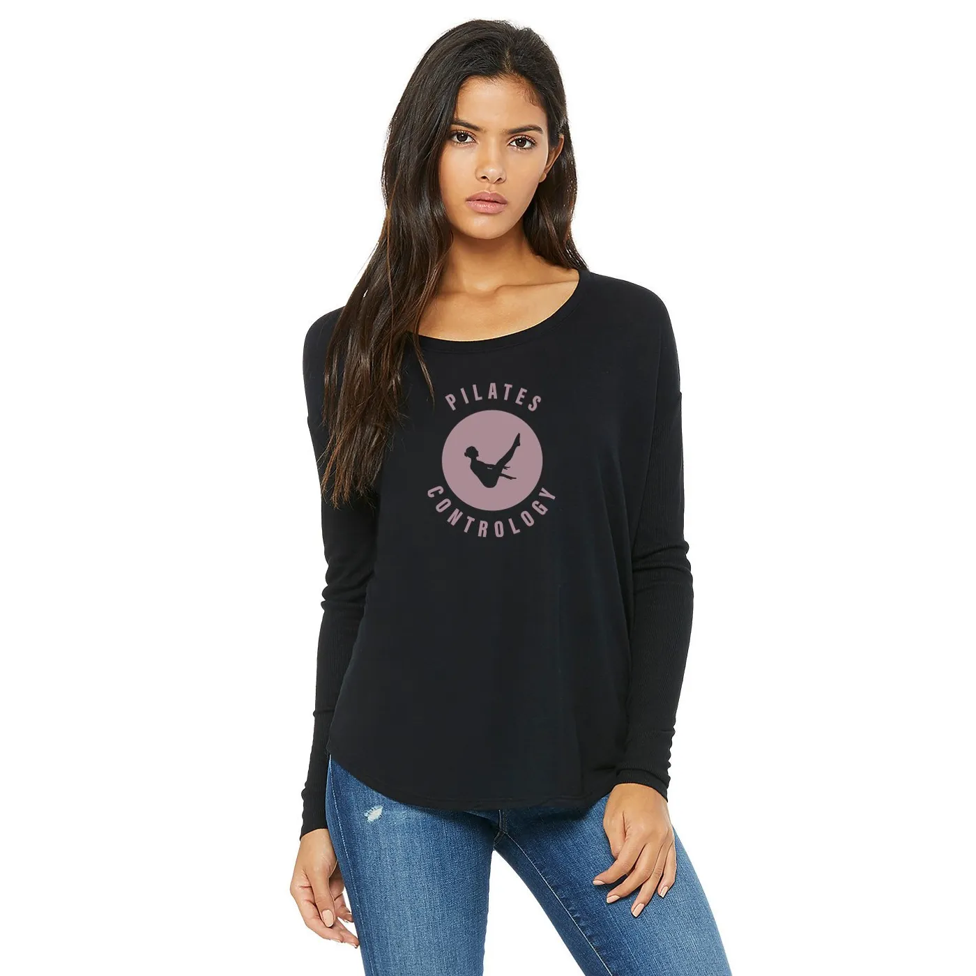 Body & Soul Movement - PILATES CONTROLOGY Flowy Long Sleeve Tee (Lavender Print)