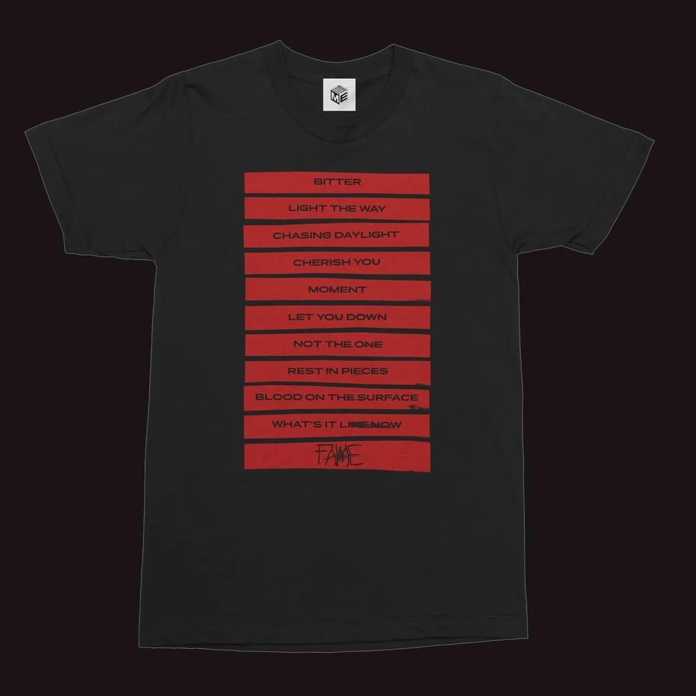 Bandwear Superstore Mikky Ekko - Fame Tracklist Tee