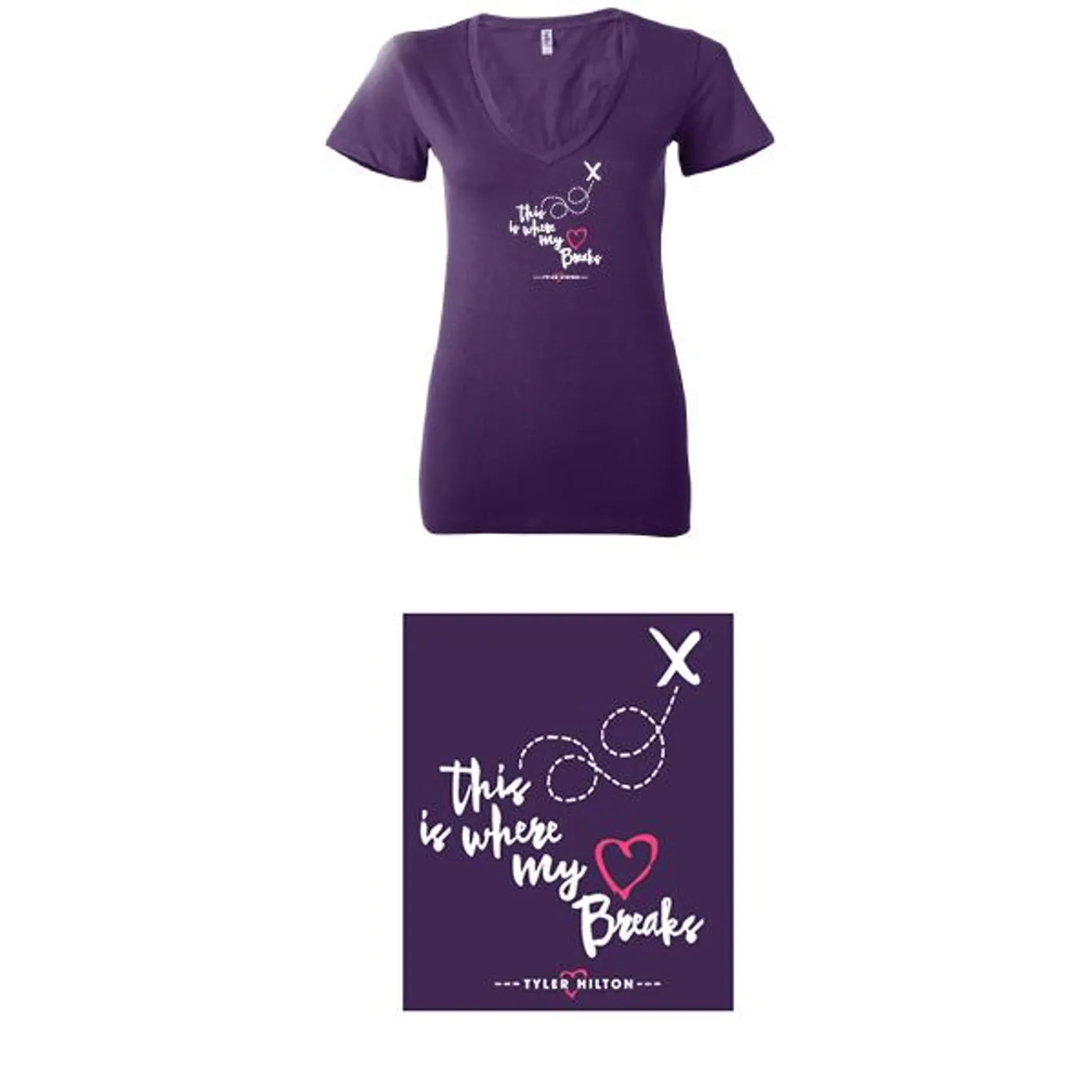 Tyler Hilton - This Is Where My Heart Breaks Ladies Tee