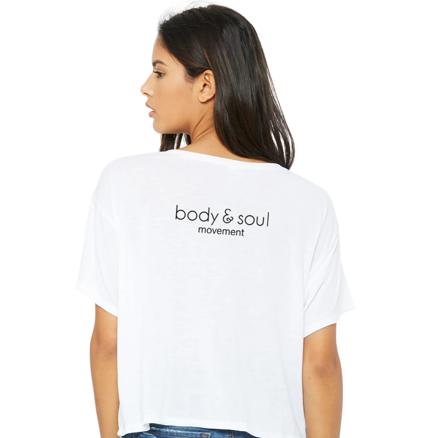 Body & Soul Movement Body and Soul Movement - PRACTICE Women’s Flowy Boxy Tee (White)