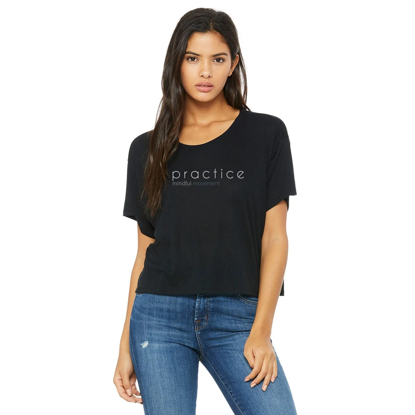 Body & Soul Movement Body and Soul Movement - PRACTICE Women’s Flowy Boxy Tee (Black)